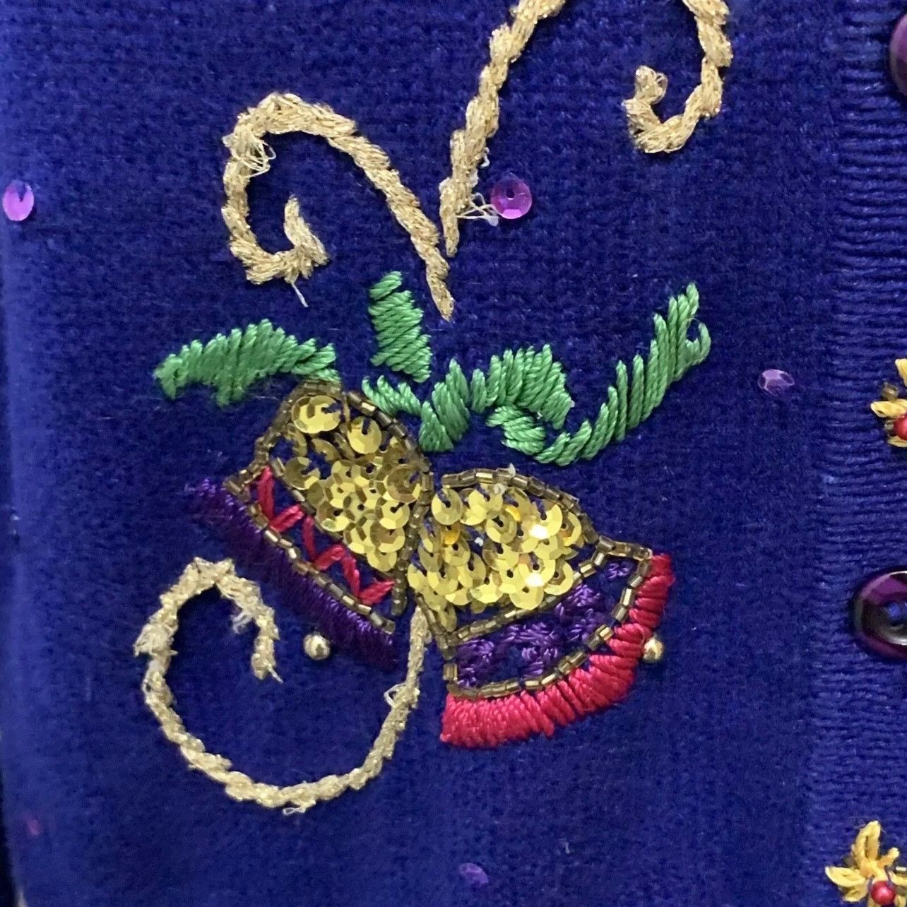 Vintage VINTAGE Arriviste Ugly Christmas Sweater Beads Sequins SM Size S / US 4 / IT 40 - 12 Thumbnail