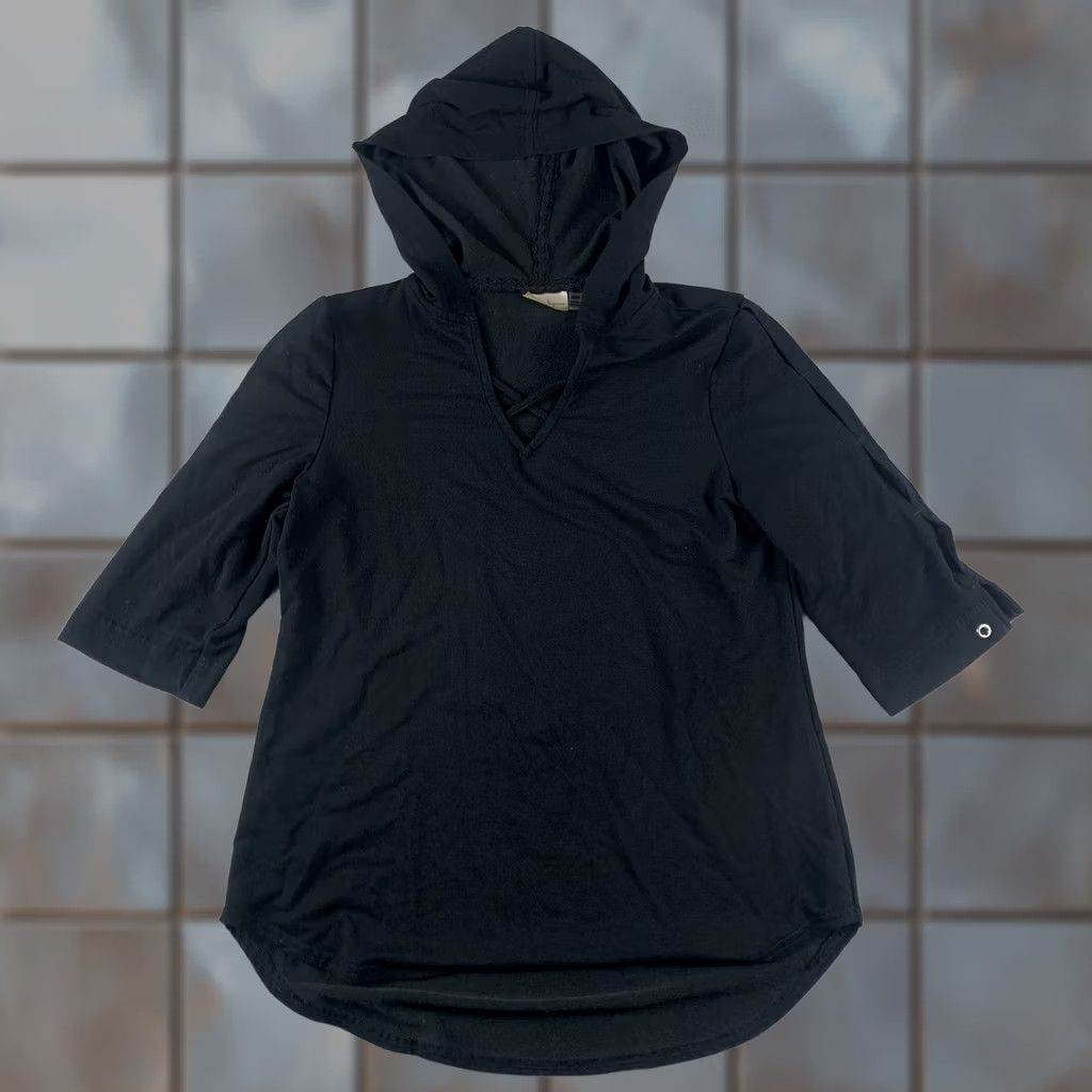 Nanette Lepore NANETTE LEPORE HOODED SHIRT WOMENS XS BLACK 3/4 SLEEVE Size XS / US 0-2 / IT 36-38 - 1 Thumbnail