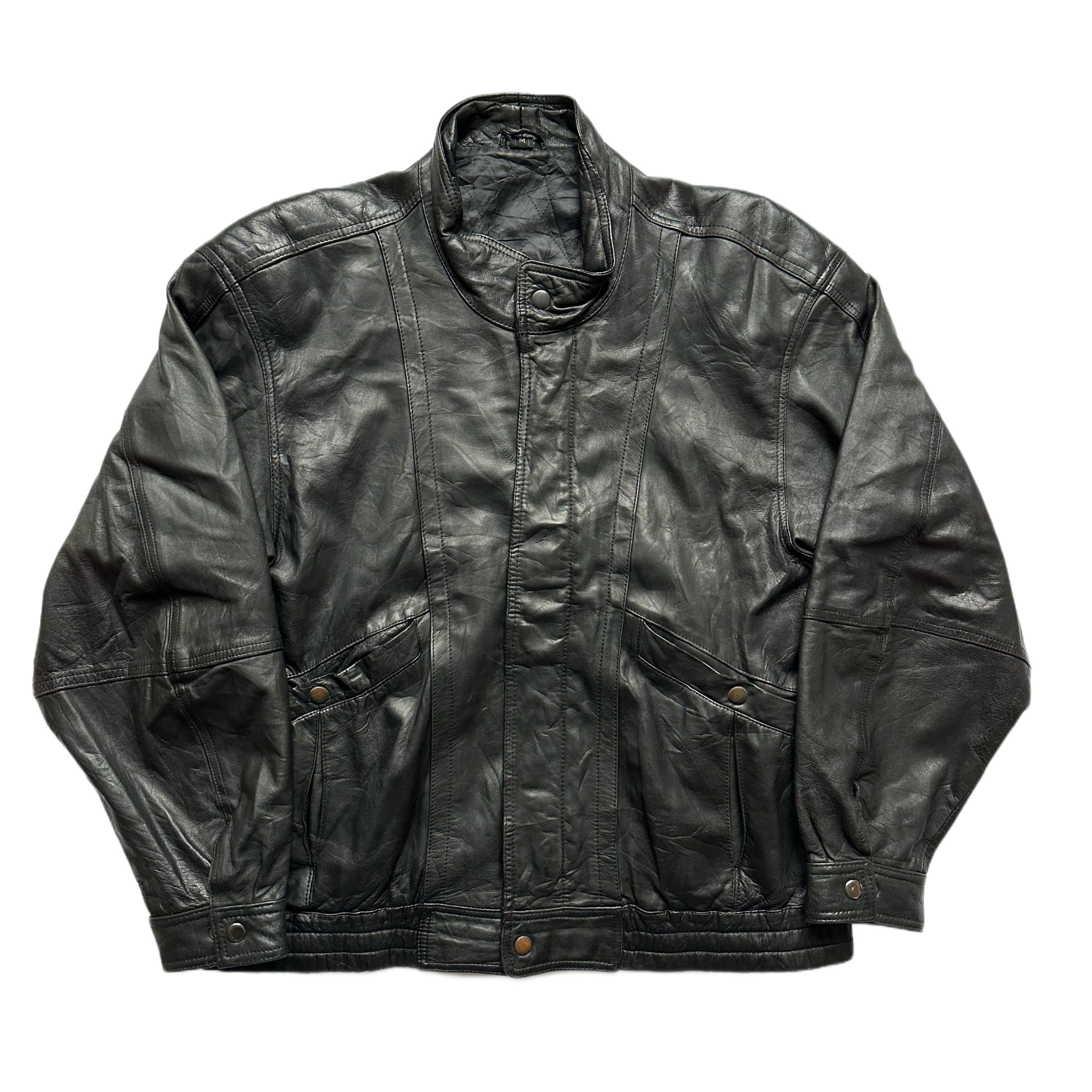 image of Leather Jacket x Vintage Jubian Tokyo Fur in Black, Men's (Size Medium)