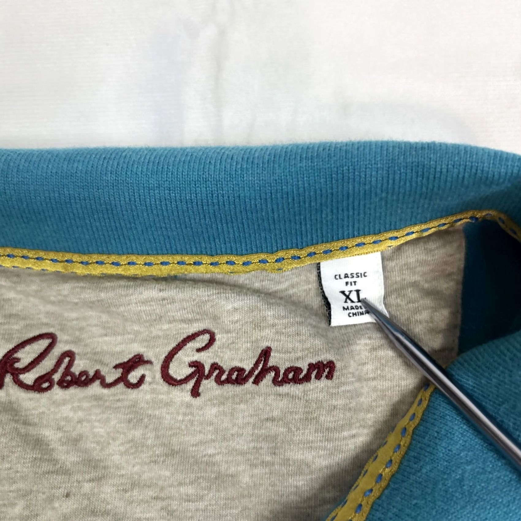 Robert Graham Robert Graham Polo Shirt Classic Fit Short Sleeve XL Blue Men Size US XL / EU 56 / 4 - 4 Thumbnail