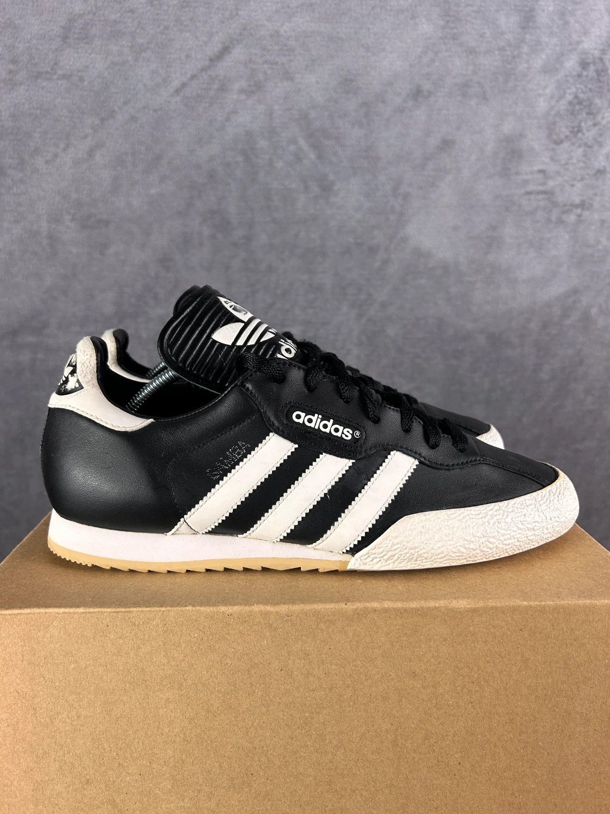 Adidas Adidas Samba black leather sneakers mini logo print Y2K Size US 8.5 / EU 41-42 - 4 Thumbnail