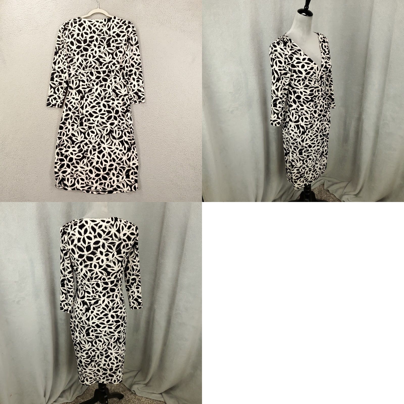 Ralph Lauren Ralph Lauren Shift Dress Womens Size 6 White Black Geometric V-Neck Stretch Shirt Dress Mens Women Girls? Size M / US 6-8 / IT 42-44 - 8 Thumbnail