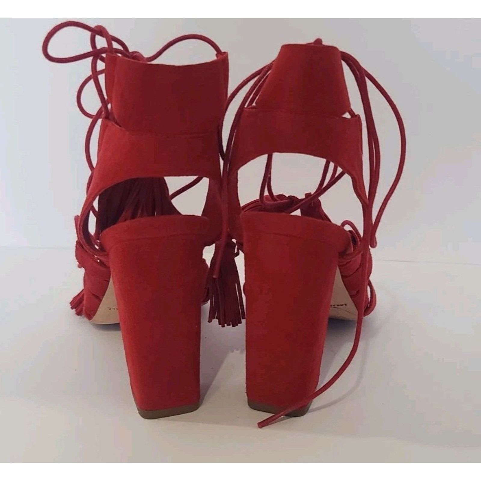 Loeffler Randall Loeffler Randall Red Luz Suede Tassel-Tie Sandal 4'' Heels Size US 7.5 / IT 37.5 - 9 Thumbnail
