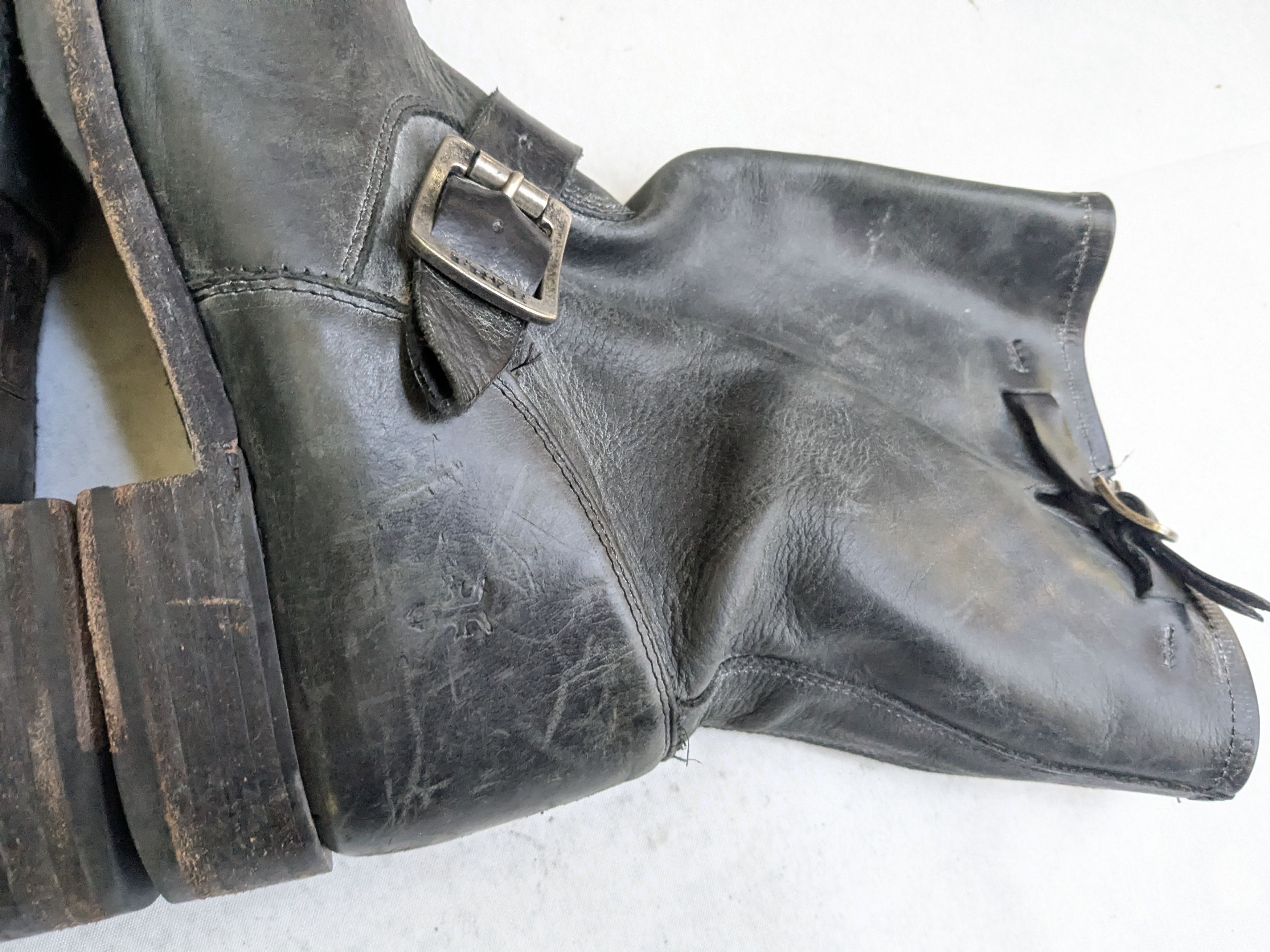 Frye Frye Engineer Boots Black 8 Leather Buckle Size US 8 / EU 41 - 5 Thumbnail