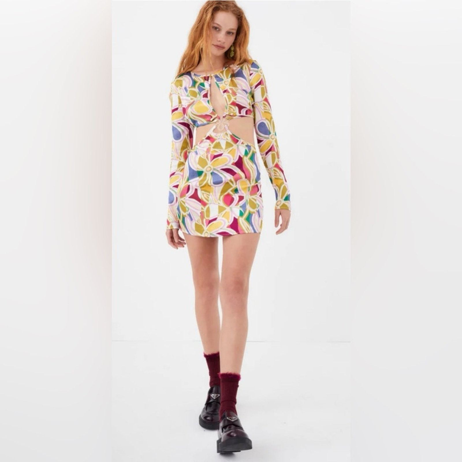 For Love & Lemons NWT For Love&Lemons $227 Multicolor Floral Mini Dress size M Size M / US 6-8 / IT 42-44 - 4 Thumbnail