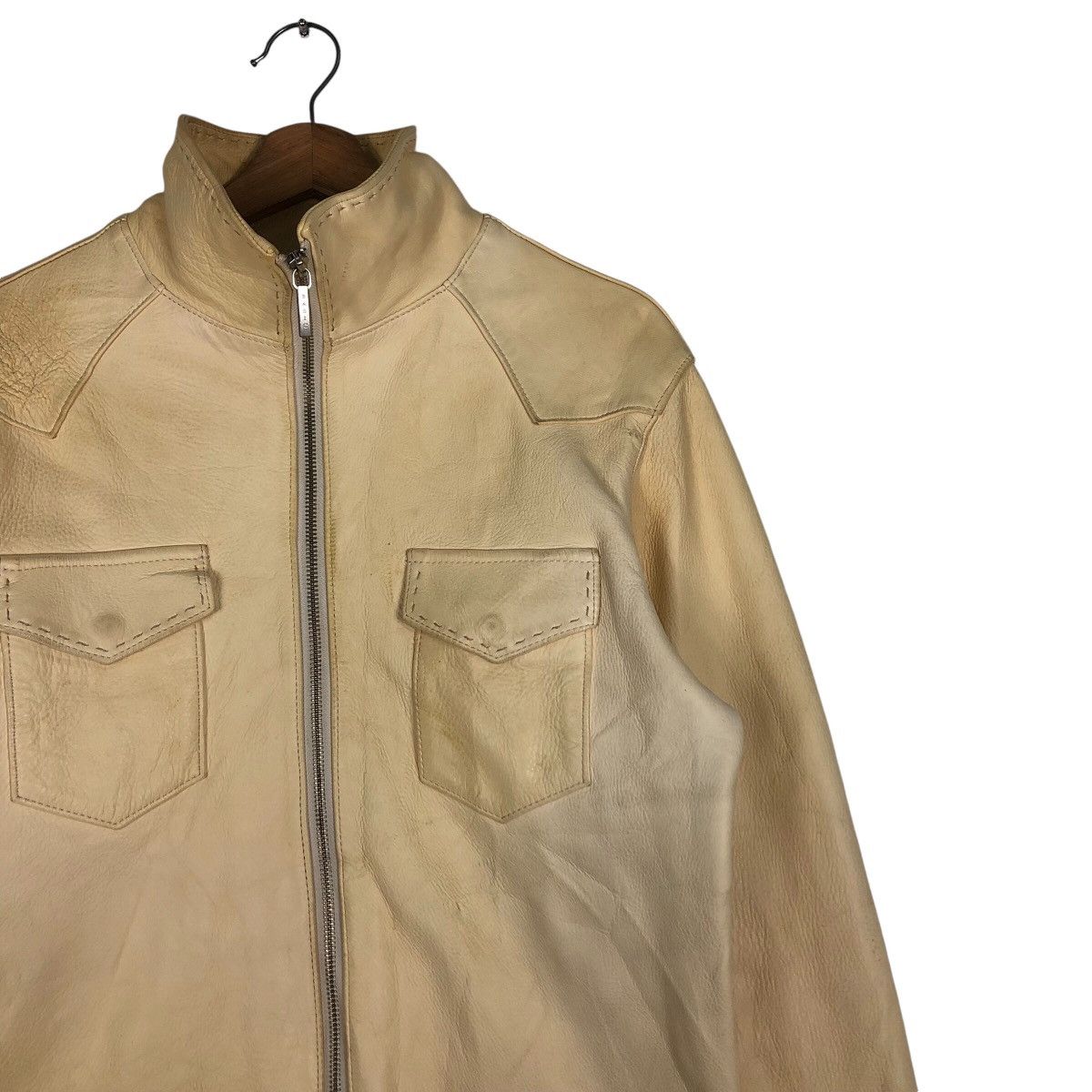 Japanese Brand 📌Vintage Leather Jacket Biker Number One Issey Miyake Size US M / EU 48-50 / 2 - 7 Thumbnail