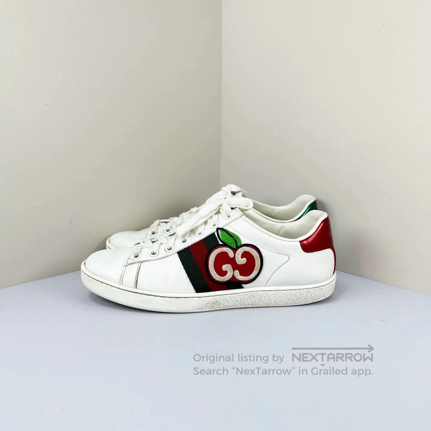 Gucci Gucci Double G Apple Embroidery White Sneakers. Size US 5.5 / IT 35.5 - 1 Thumbnail