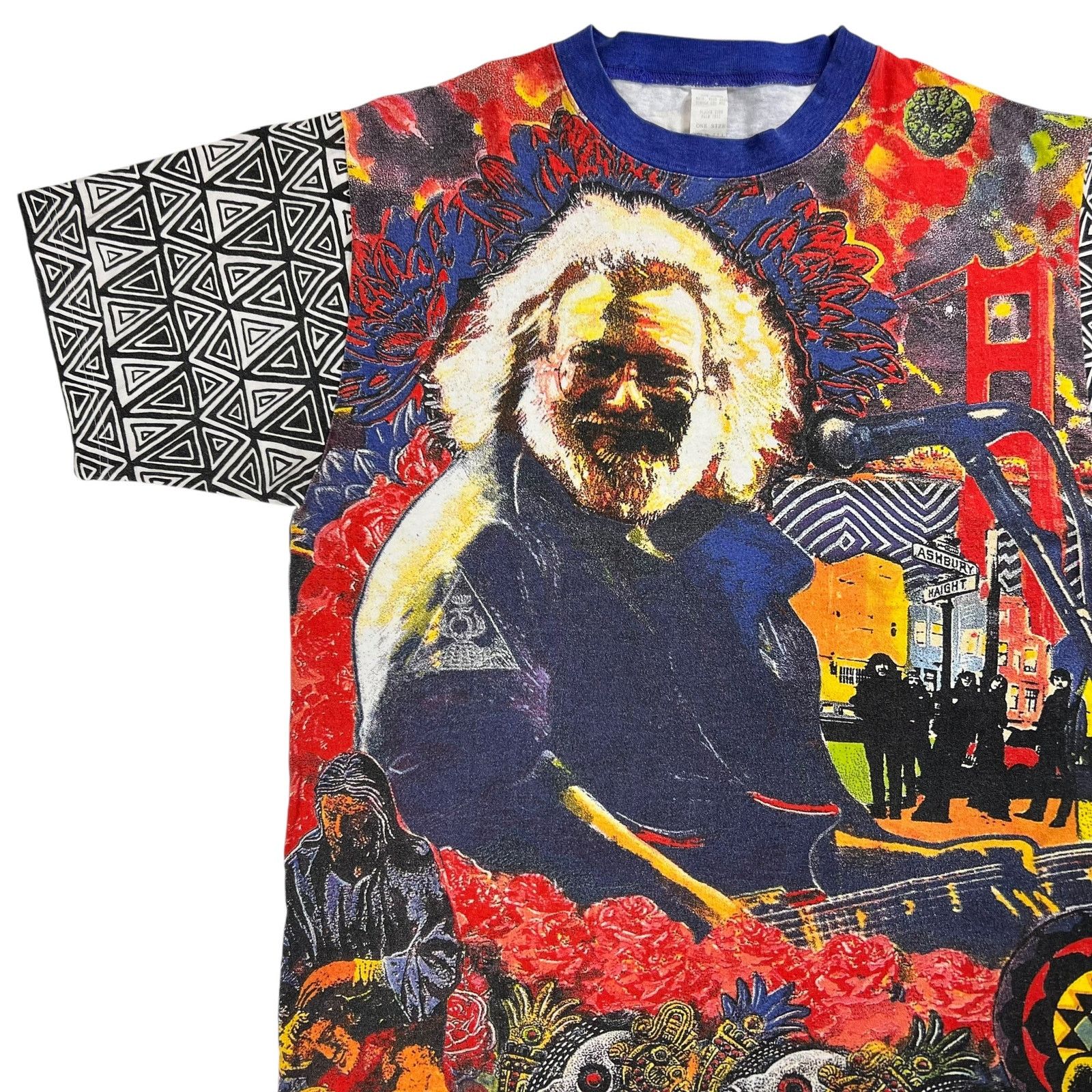 Band Tees × Grateful Dead × Vintage Vintage 90s Jerry Garcia Heaven Smiles Michael Rios AOP tee Size US XL / EU 56 / 4 - 3 Thumbnail