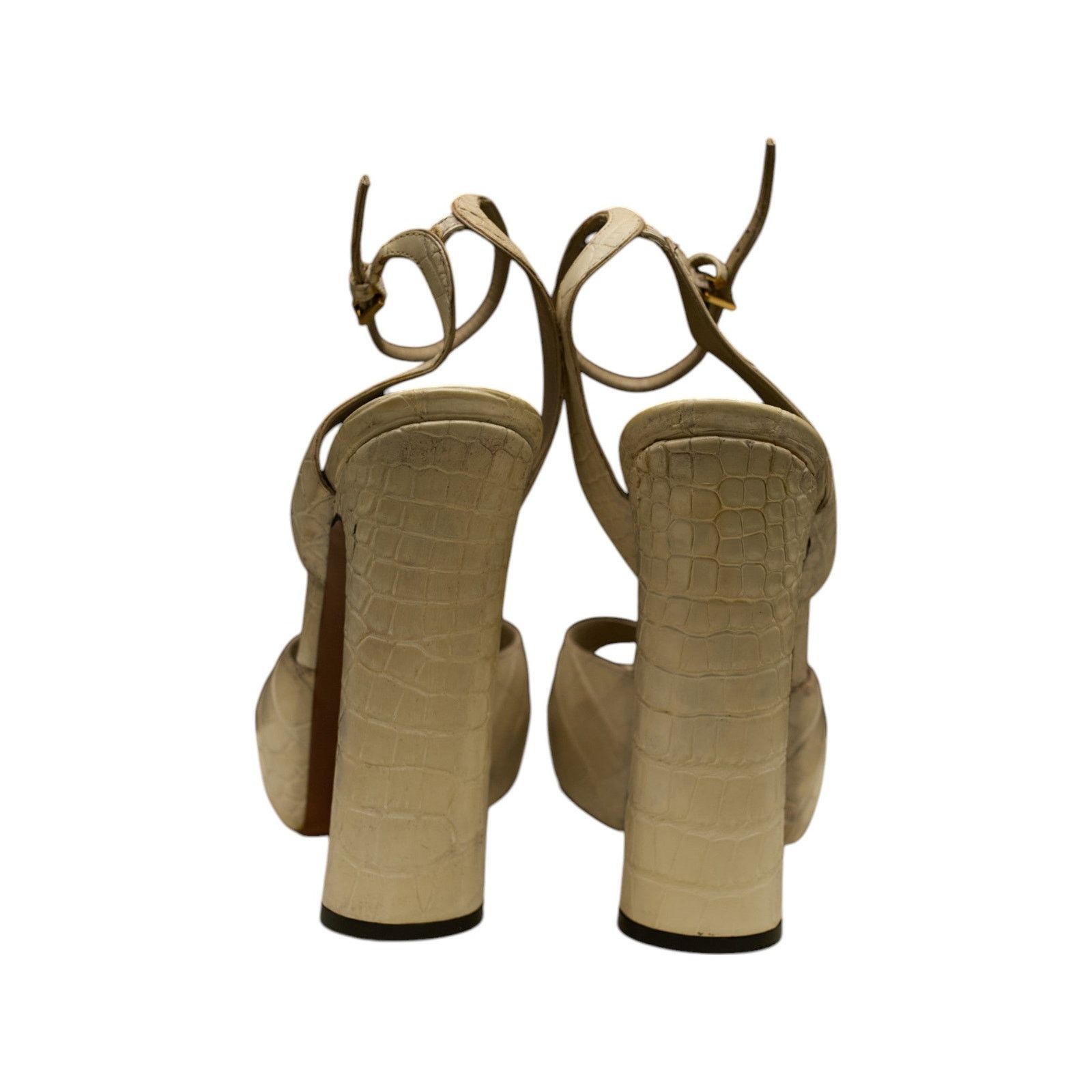 Louis Vuitton by Marc Jacobs F/W 2013 Ivory Crocodile Heels Size US 9 / IT 39 - 4 Thumbnail