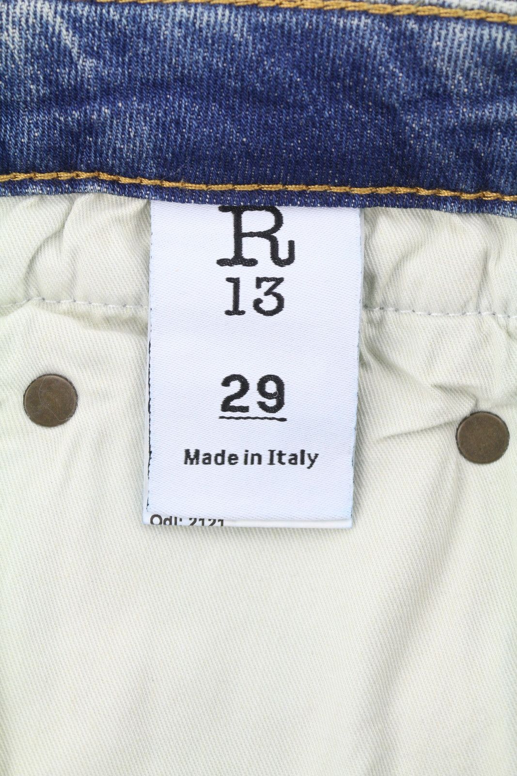 R13 BOY STRAIGHT 29 Kelly Stretch Faded Blue Jeans 87174 Size 29" - 8 Thumbnail
