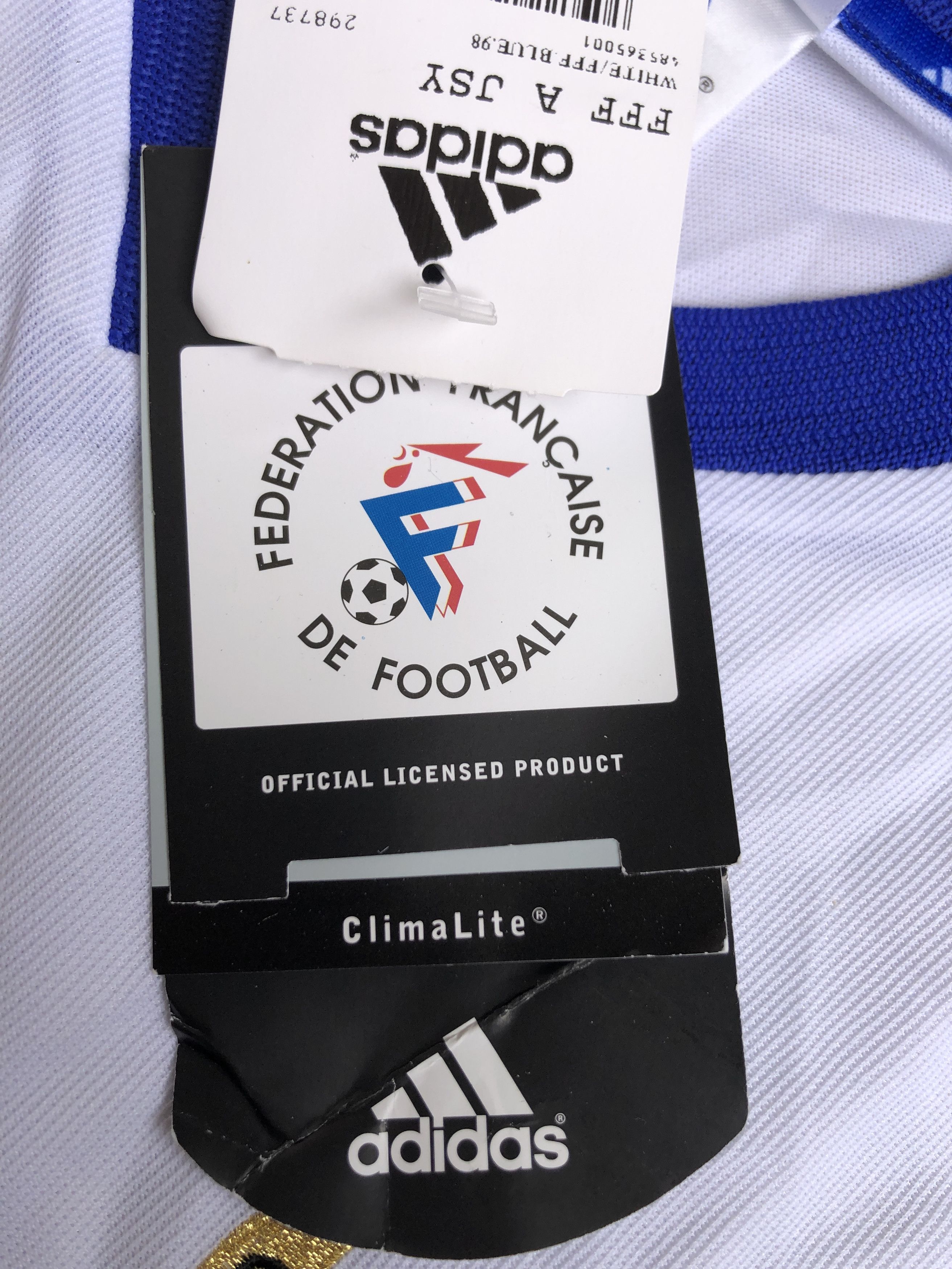 Adidas France Away Football Shirt 2002-2004 Size M BNWT Size US M / EU 48-50 / 2 - 14 Thumbnail
