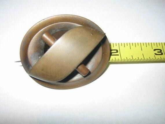 Designer Victorian Mourning Gutta Percha Brooch/Pin Size ONE SIZE - 3 Thumbnail