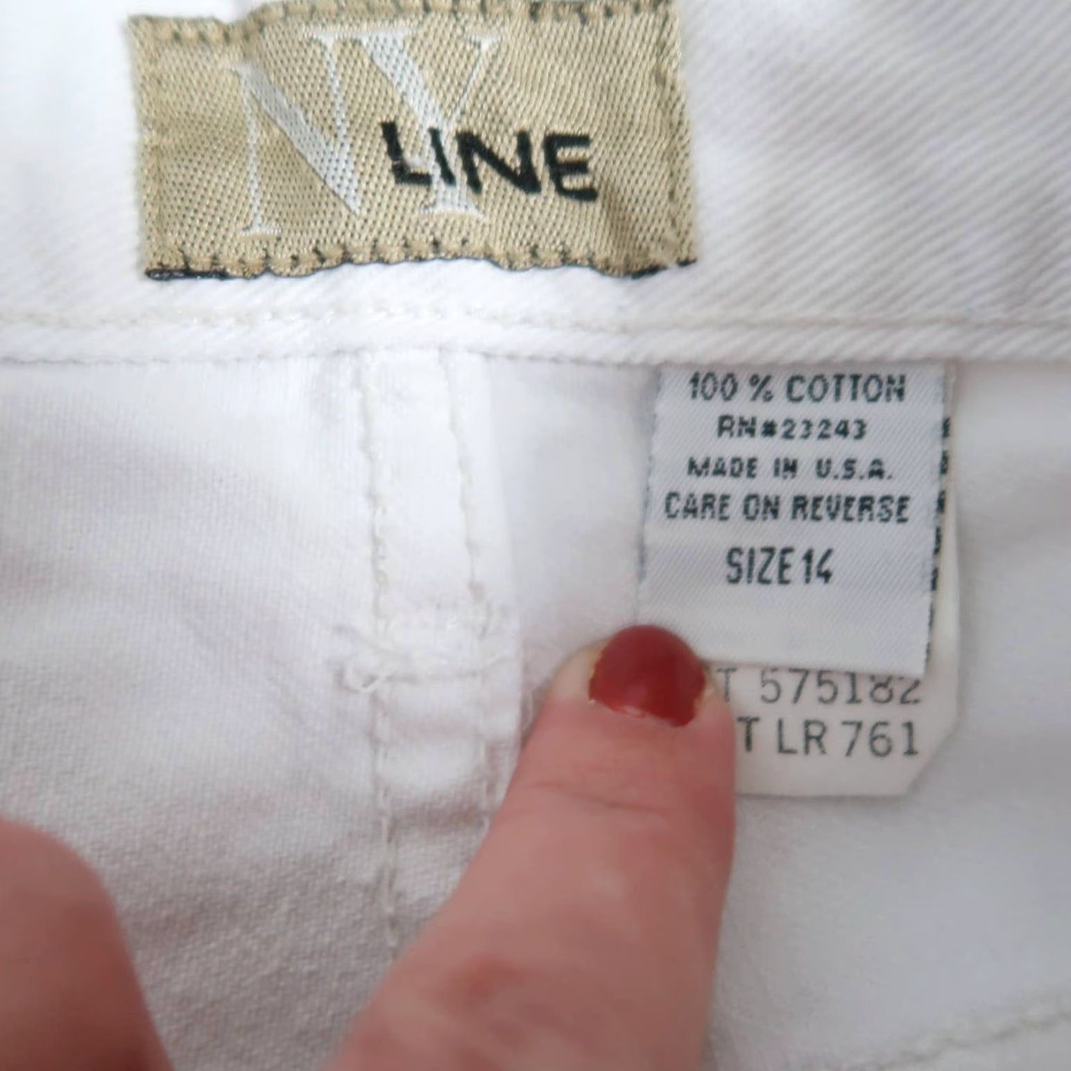 Vintage VINTAGE 90s NY Line cream straight leg high rise mom jeans 29" Adults 14 Cotton Grunge Casual Mens? Size 36" / US 14 / IT 50 - 5 Thumbnail