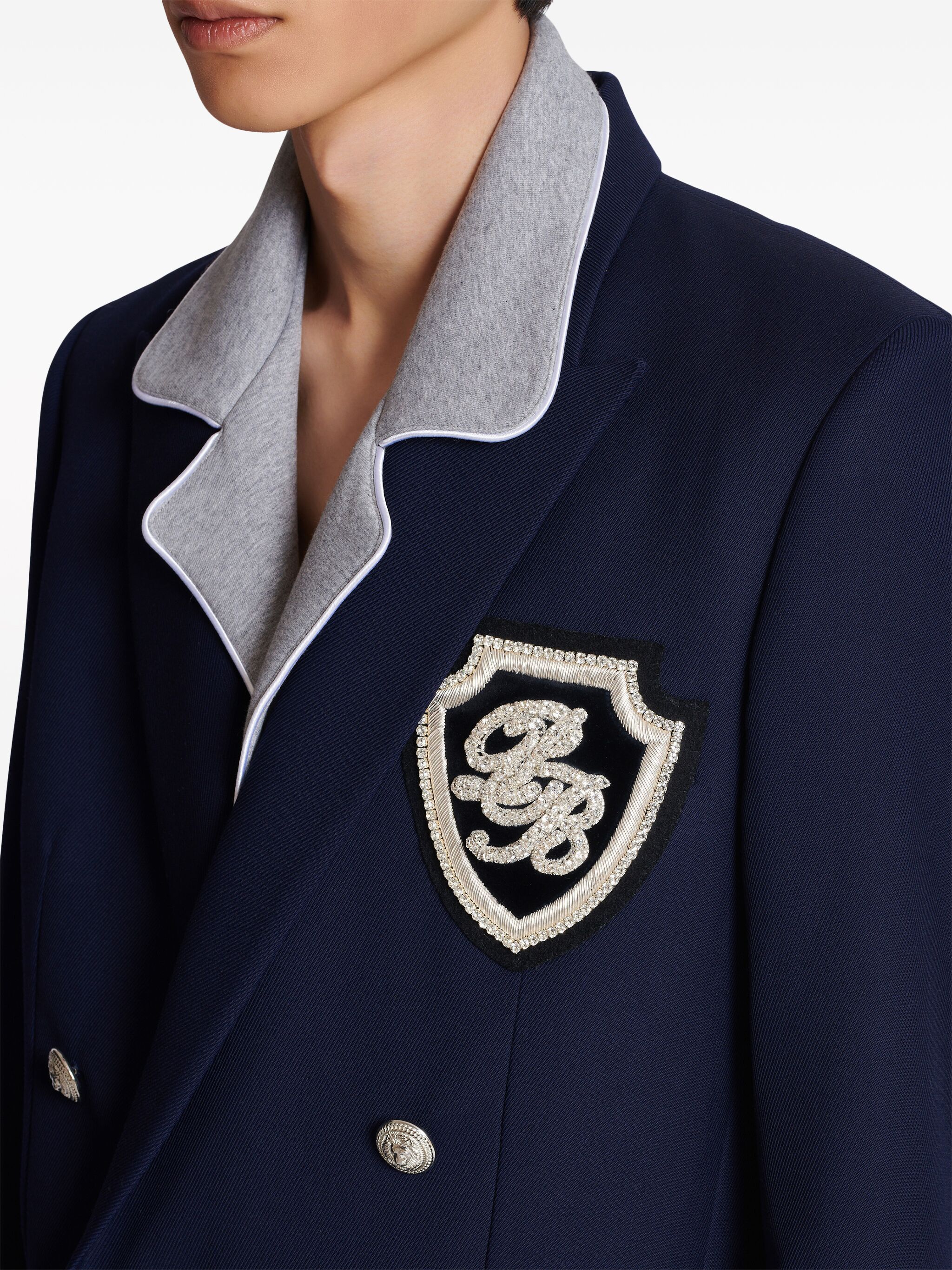 Balmain o1s1wg110125 Monogram Blazer in Blue Size US M / EU 48-50 / 2 - 6 Thumbnail
