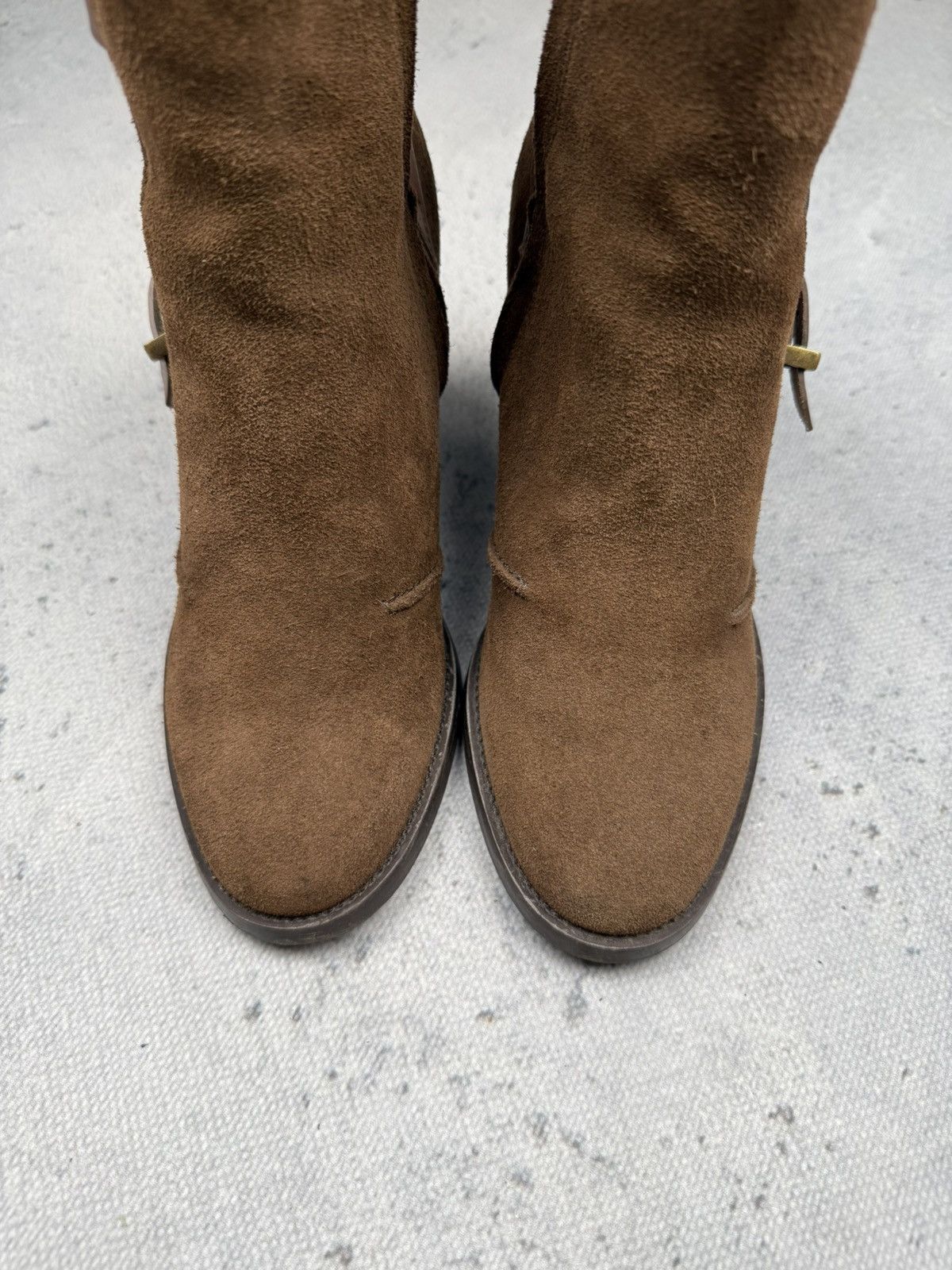 Diesel Diesel Suede Leather Heeled Ankle Boots Brown Buckle Strap Size US 8 / IT 38 - 16 Thumbnail