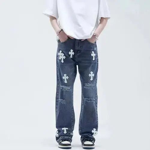 Japanese Brand × Jean High street hip hop cross patch bootcut jeans Size US 32 / EU 48 - 3 Thumbnail