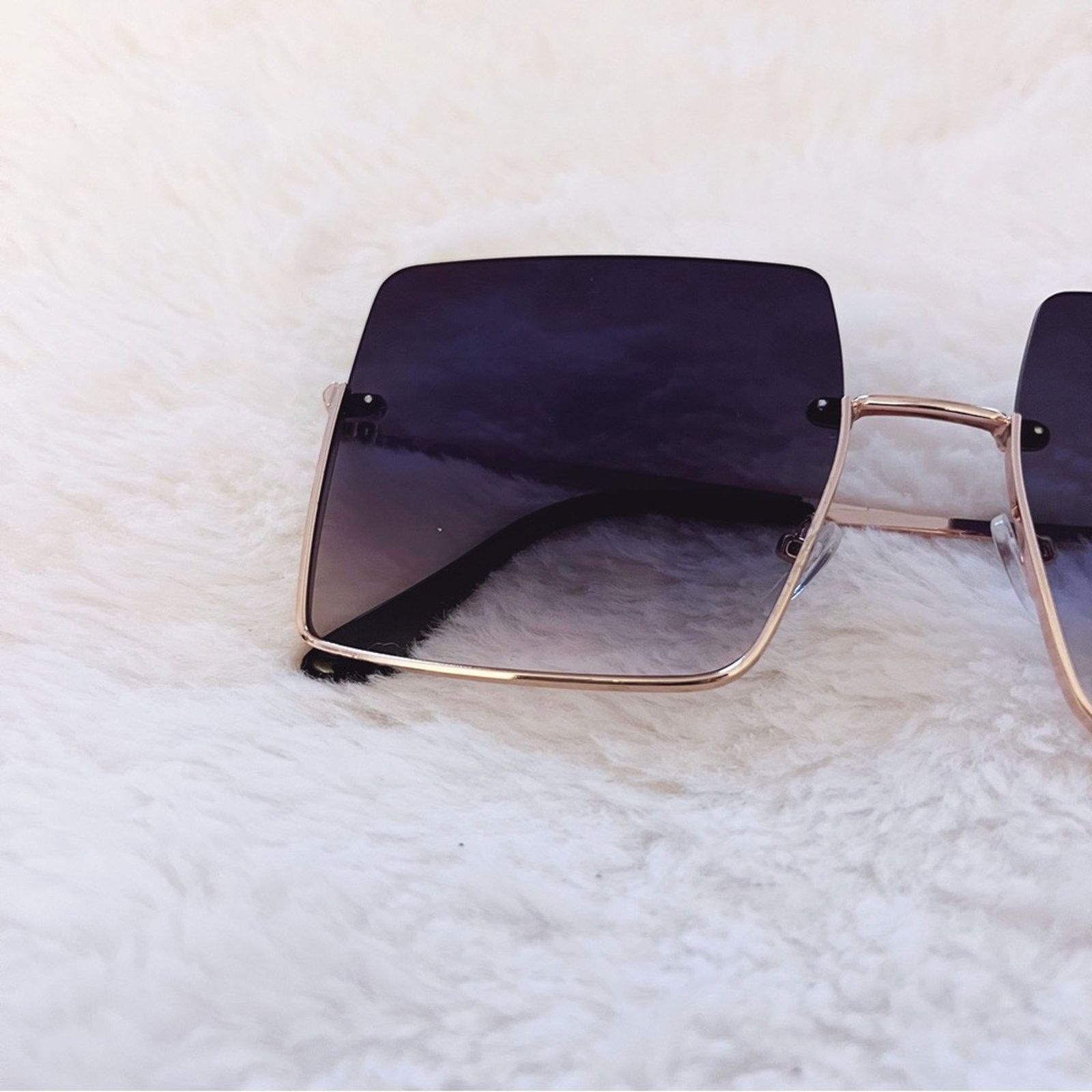 Other Blair Black Modern Rectangle Half Rim Sunglasses Size ONE SIZE - 2 Thumbnail
