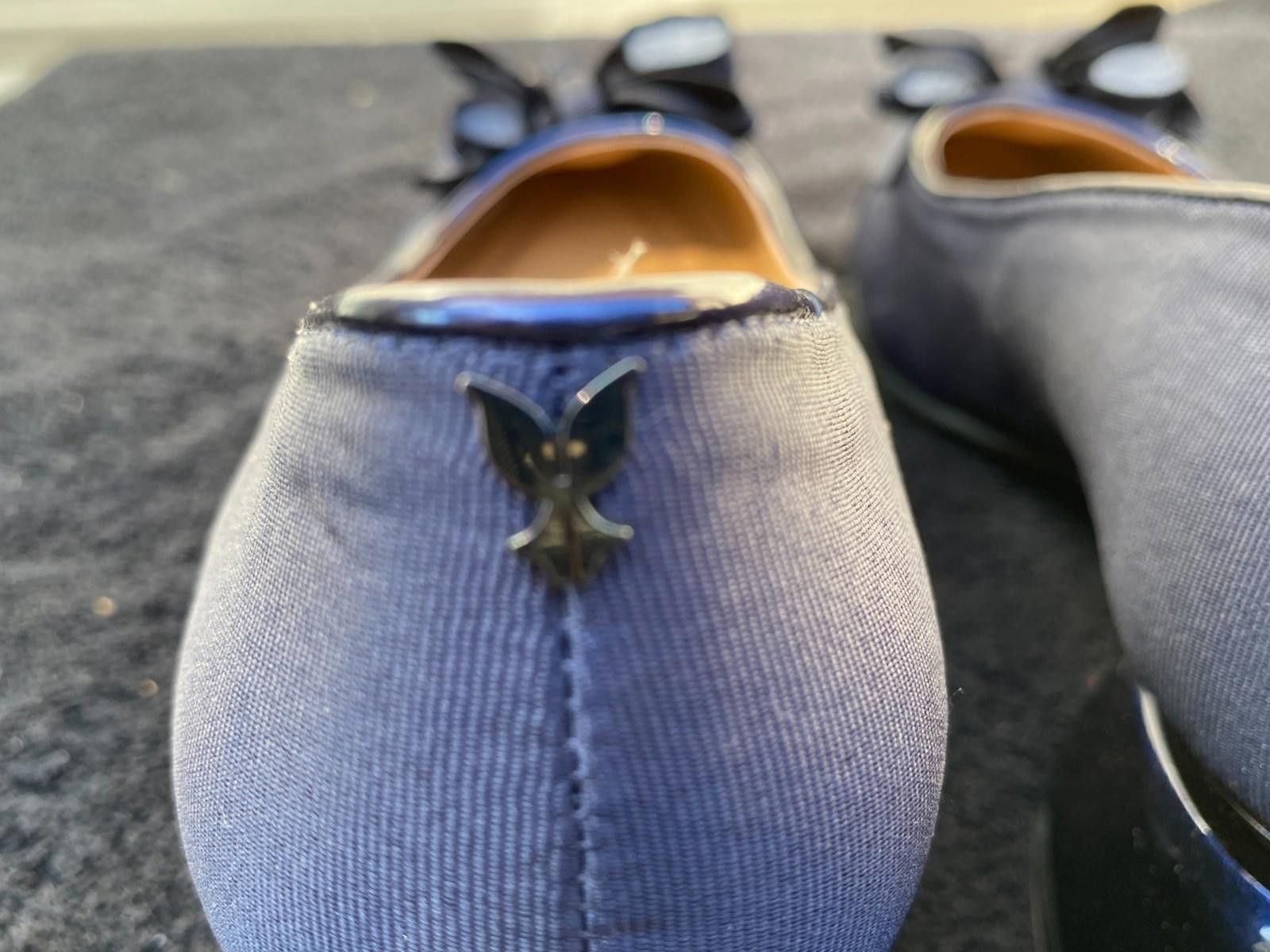 Designer J Renee Womens Shoes Pumps Size 8.5M Patent Toe W Bows (S626 Size US 8.5 / IT 38.5 - 3 Thumbnail