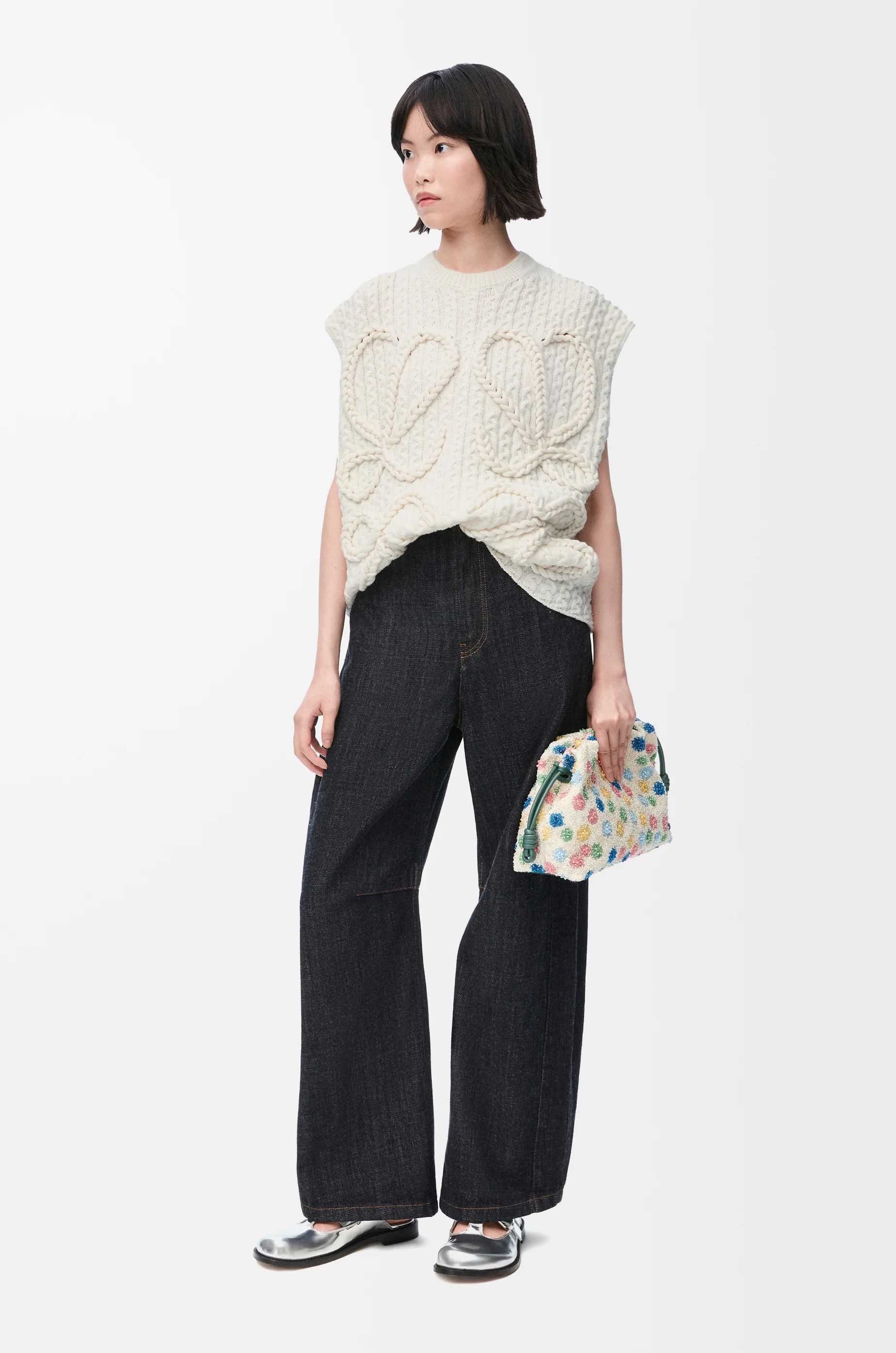 Loewe o1in1g0426 Anagram Vest in White Size L / US 10 / IT 46 - 2 Thumbnail