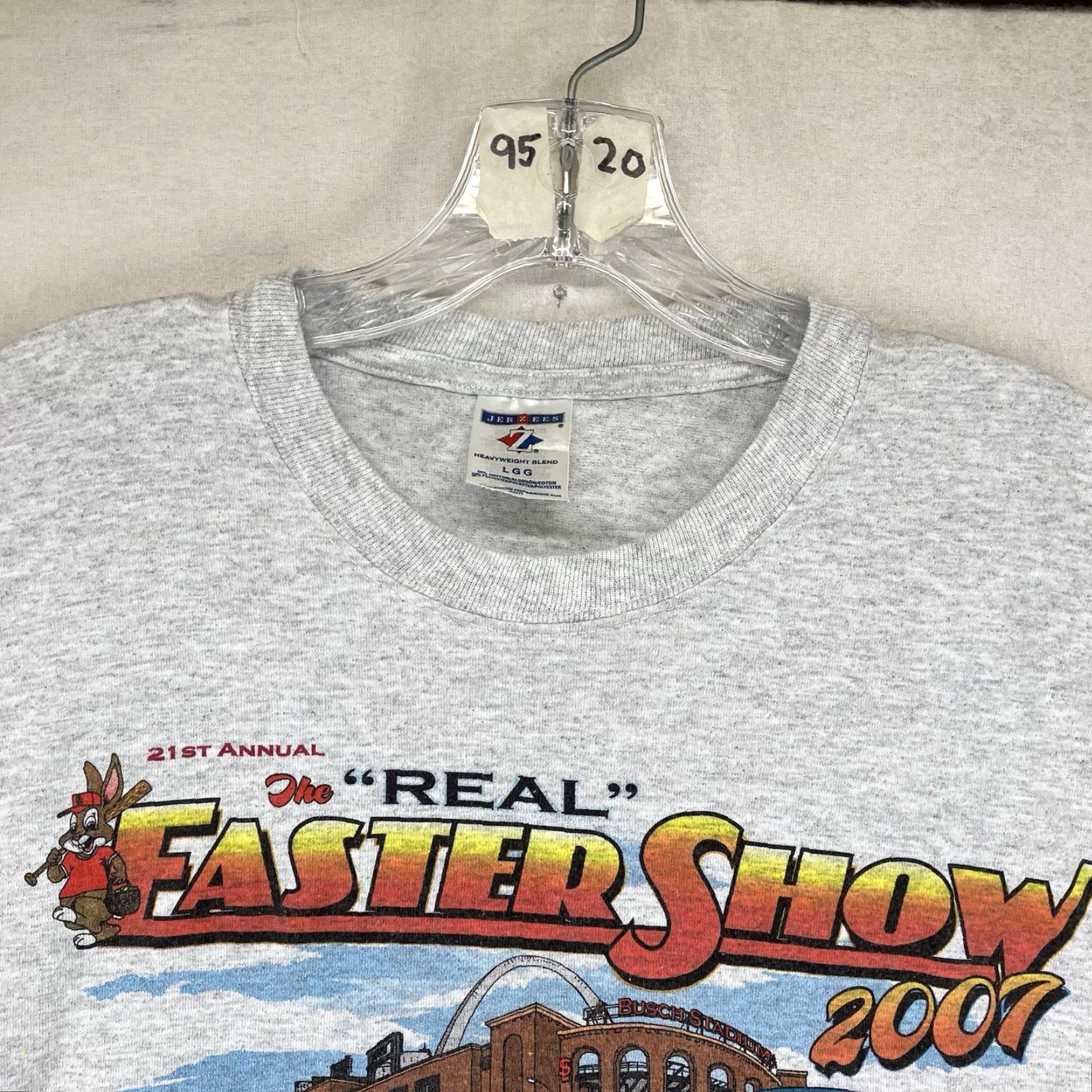 Jerzees VINTAGE Mens T-Shirt Street Rod Logo 2007 St. Louis Short Sleeve Crew Neck Gray L JERZEES Regular Mens Size US L / EU 52-54 / 3 - 3 Thumbnail