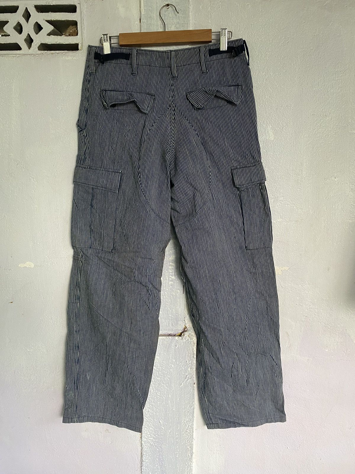 Octopus Octopus Army Cargo Blue Stripes Multiple Pocket Pants Size US 30 / EU 46 - 2 Thumbnail