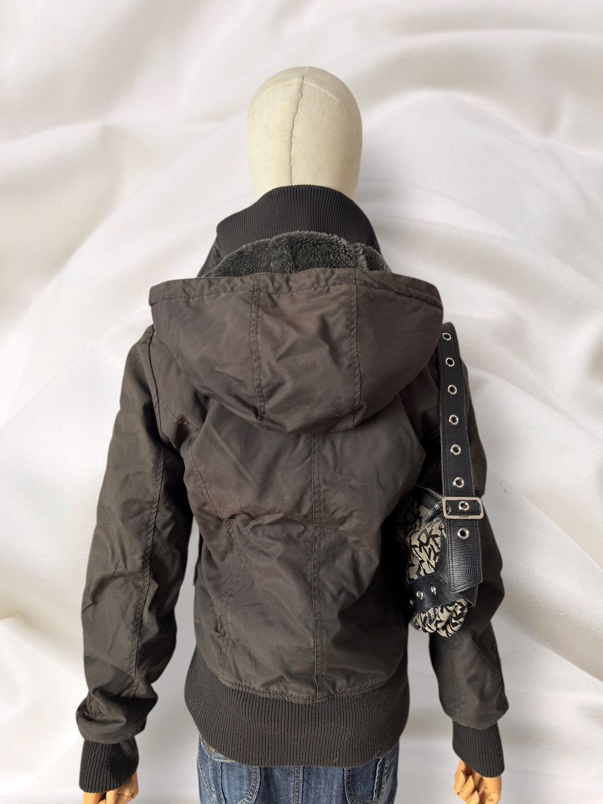 If Six Was Nine Japan Style Vintage Faux Fur Lined Y2K Utility Bomber Jacket Size M / US 6-8 / IT 42-44 - 8 Thumbnail