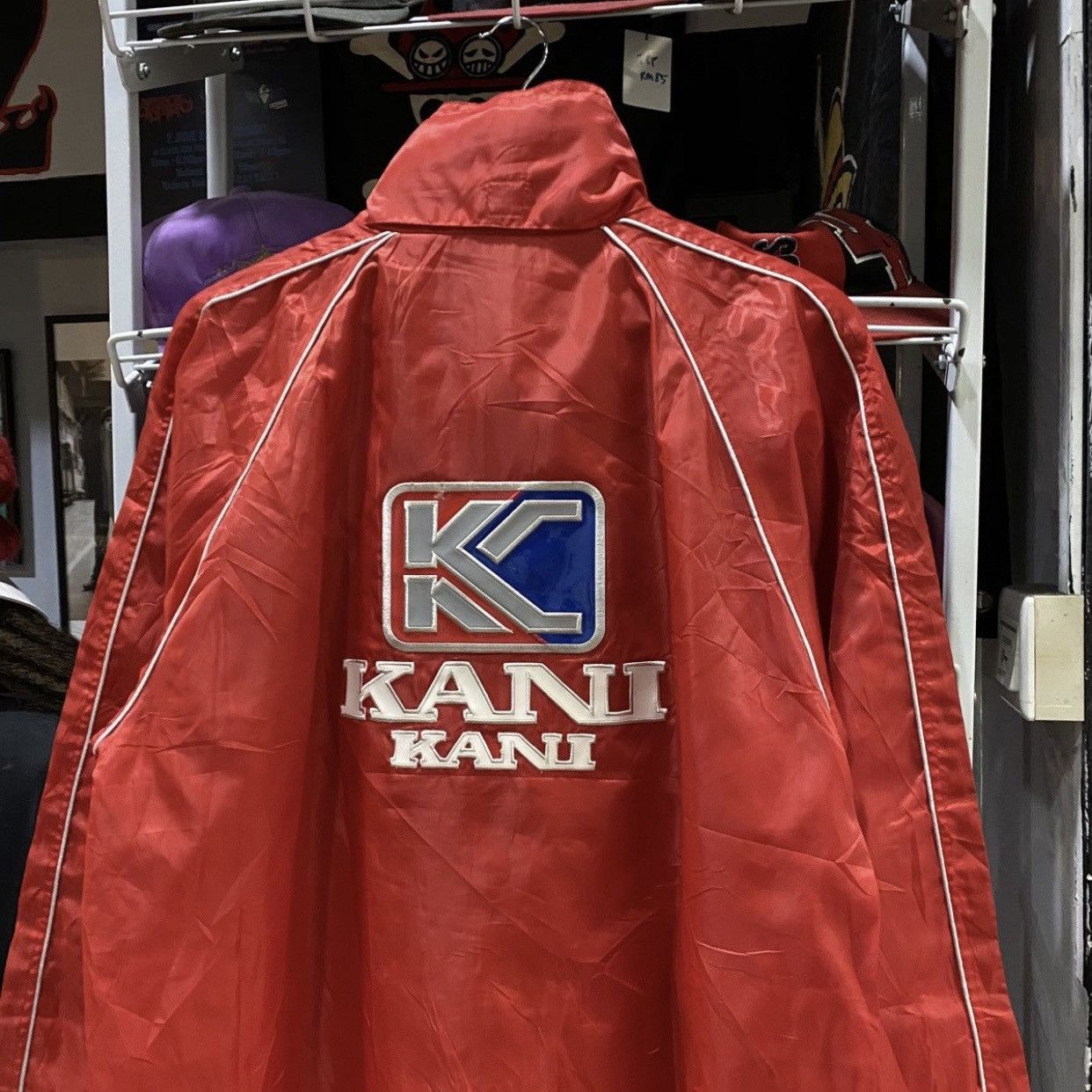 Karl Kani Vintage 90s Karl Kani Sport Big Logo Sidetape Windbreaker Size US L / EU 52-54 / 3 - 4 Thumbnail