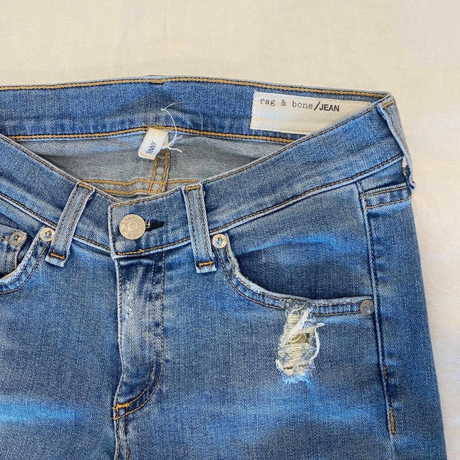 Rag & Bone Rag & Bone Women's Skinny Jean Distressed Raw Hem - 24 Size 24" / US 00 / IT 34 - 3 Thumbnail