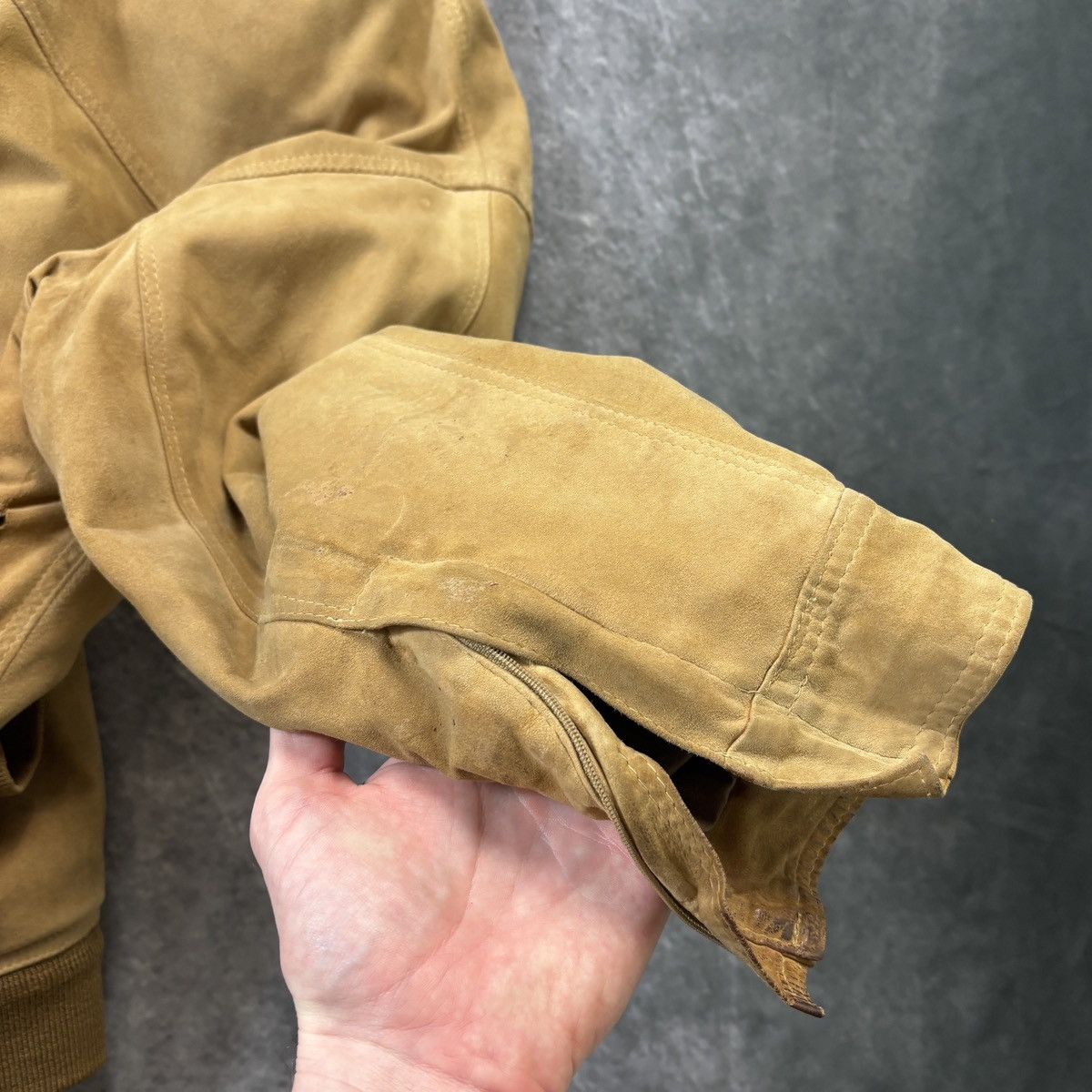 Vera Pelle × Vintage Vintage Suede Bomber Jacket Made in Italy Relaxed Fit 1970s Size US M / EU 48-50 / 2 - 6 Thumbnail