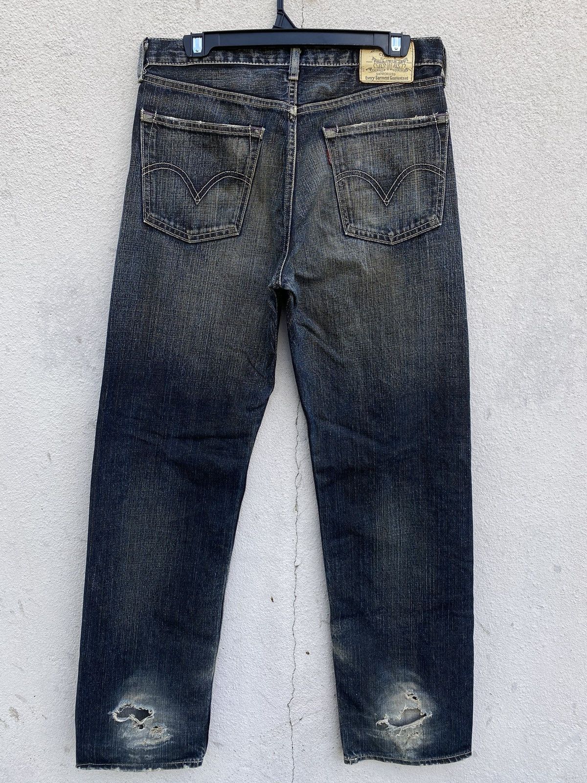 Levi's × Levi's Vintage Clothing Baggy Jeans Levis 503 Distressed Black Silver Oil/Wax Size US 31 - 6 Thumbnail