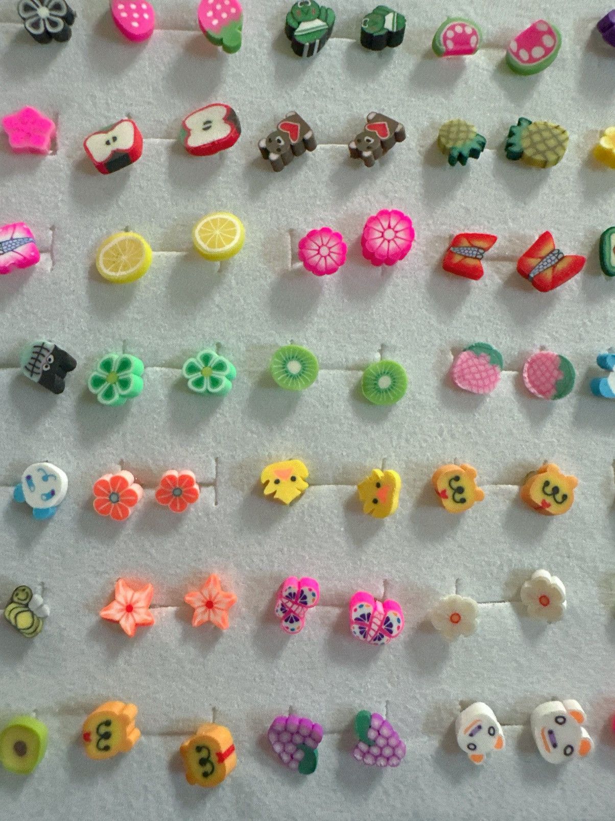 Designer 10 pair of baby earrings studs plastic harmless post lightwe Size ONE SIZE - 3 Thumbnail