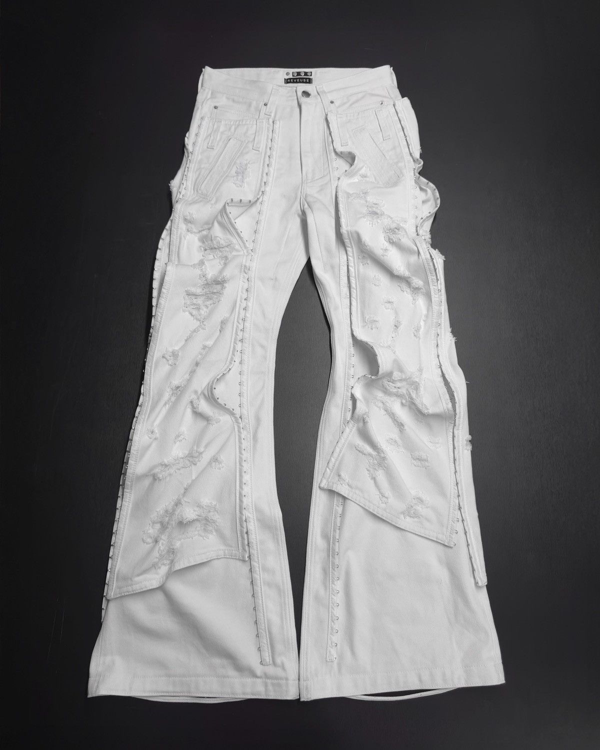 Designer DOUBLE LAYERS WHITE JEANS 2.0 Size US 32 / EU 48 - 1 Thumbnail