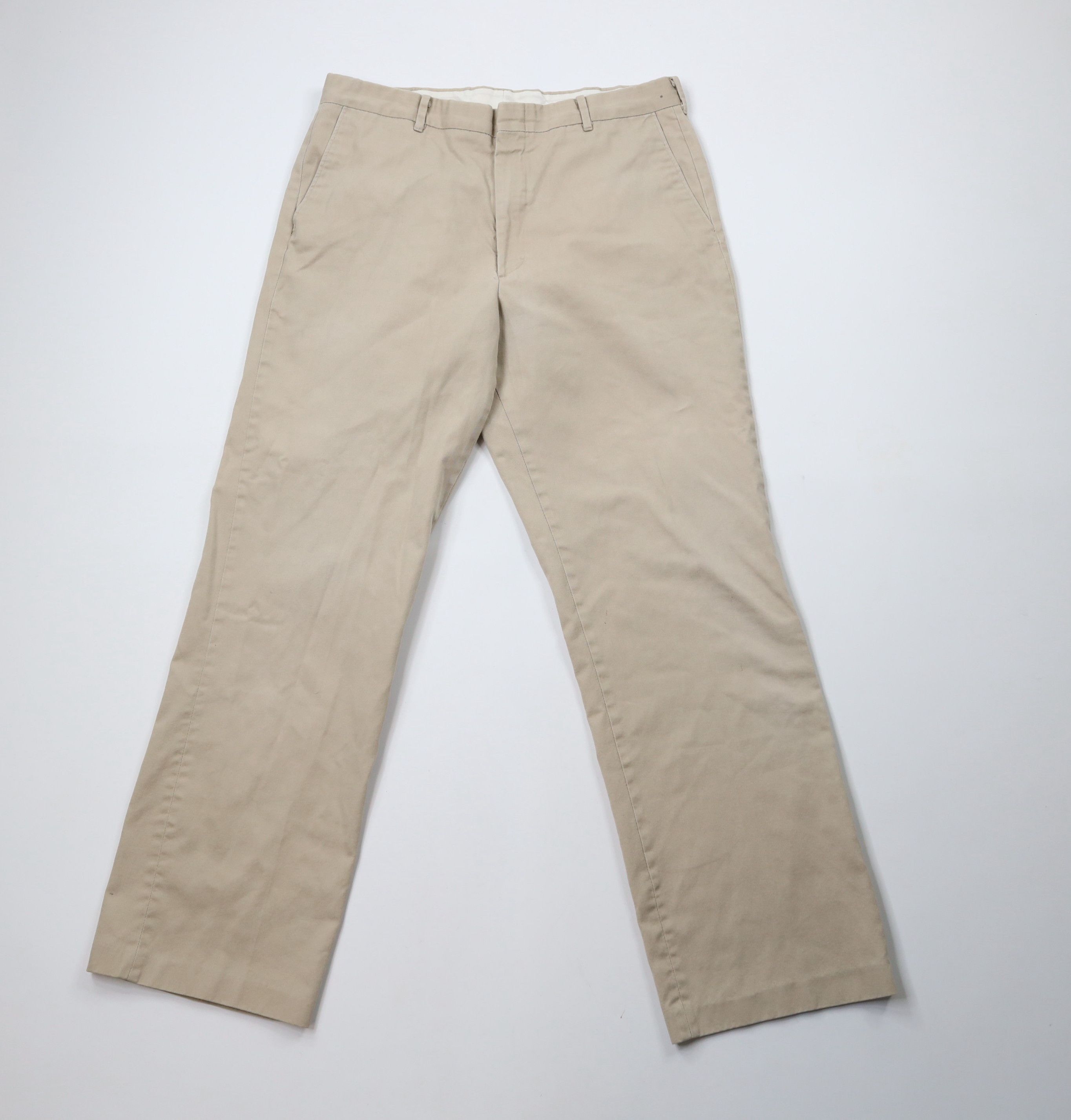 Vintage Vintage 70s Streetwear Wide Leg Chino Pants Beige Cotton Size US 34 / EU 50 - 1 Thumbnail
