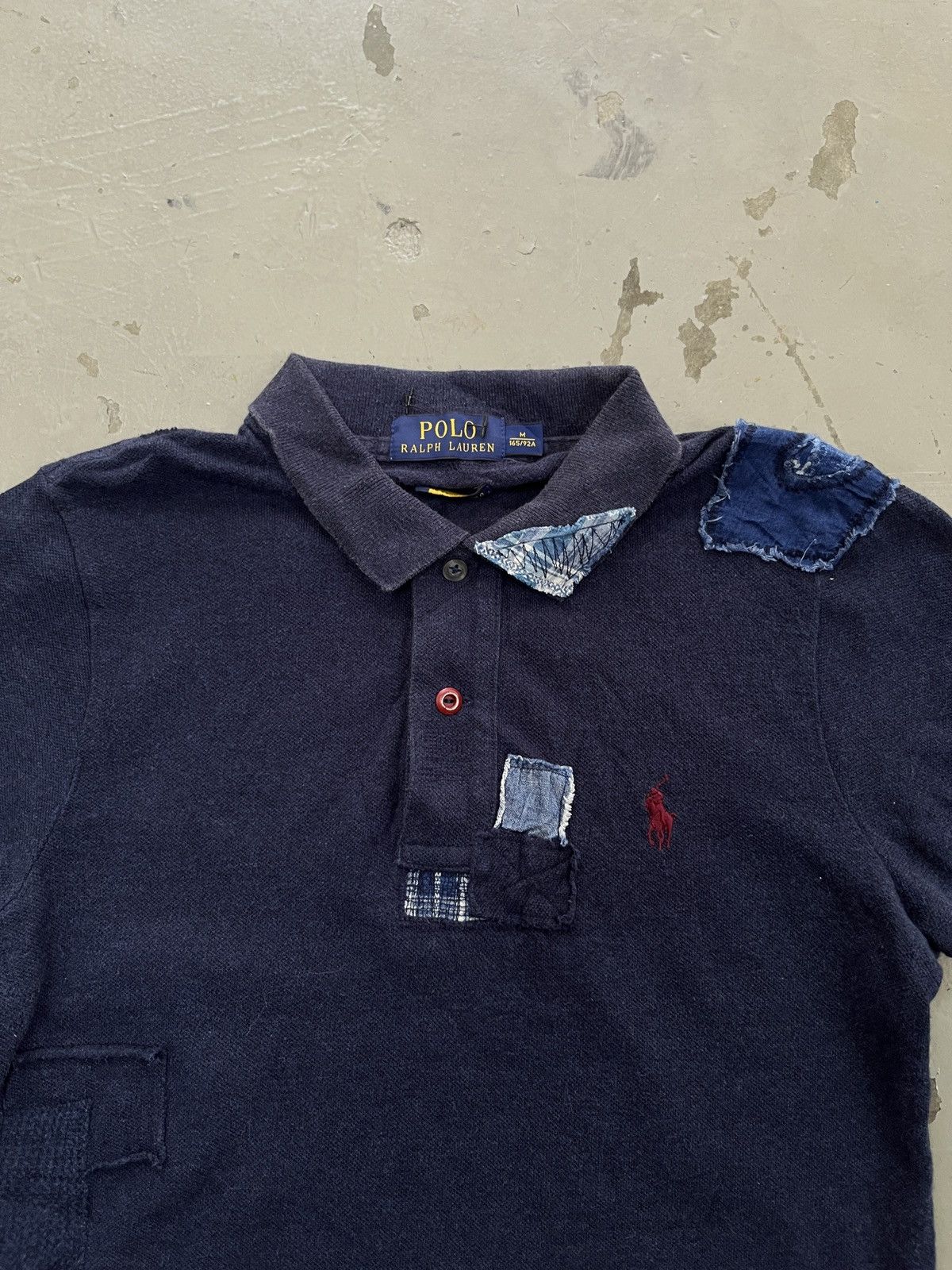 Polo Ralph Lauren 00s Polo RL Patchwork Indigo Dye Sashiko Kapital Dye Denim Size XS / US 0-2 / IT 36-38 - 2 Thumbnail