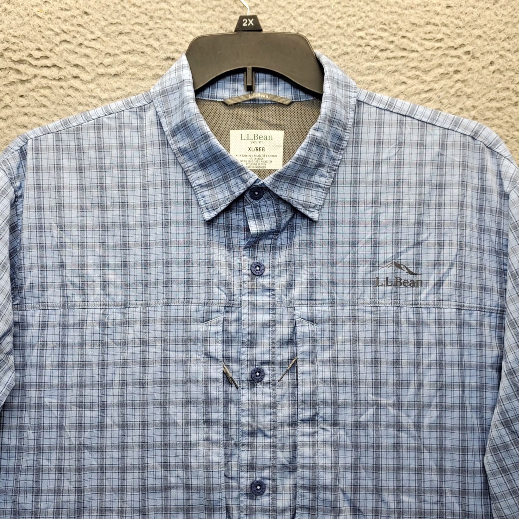 Vintage L.L. Bean Mens XL Vented Fishing Shirt Plaid Lined Regular Button-Up Folded Breathable Pockets Stretch Shirt Size US XL / EU 56 / 4 - 3 Thumbnail