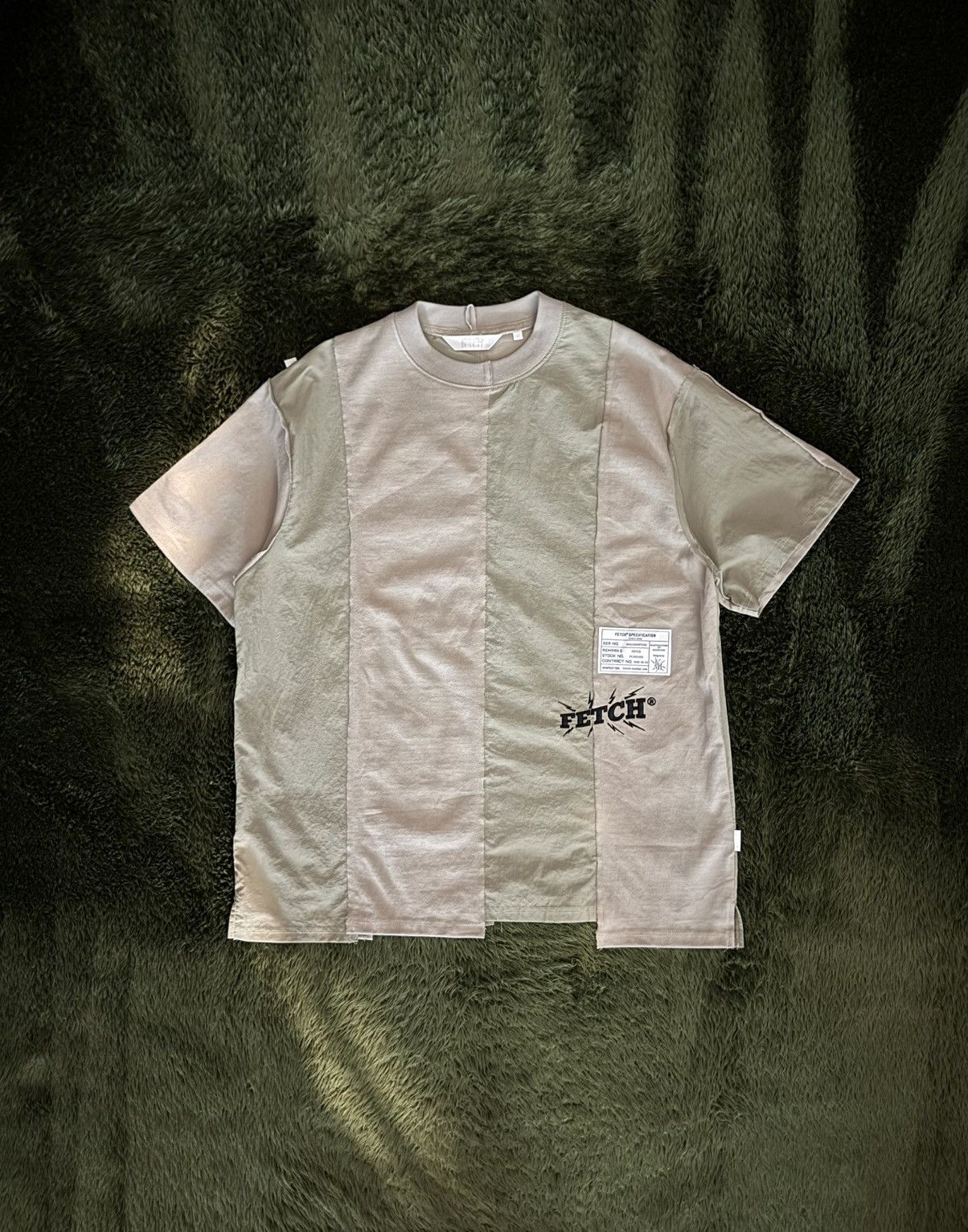 Japanese Brand [XL] Fetch Sunday Panel Embroidered Logo T-Shirt Beige Size US XL / EU 56 / 4 - 1 Thumbnail