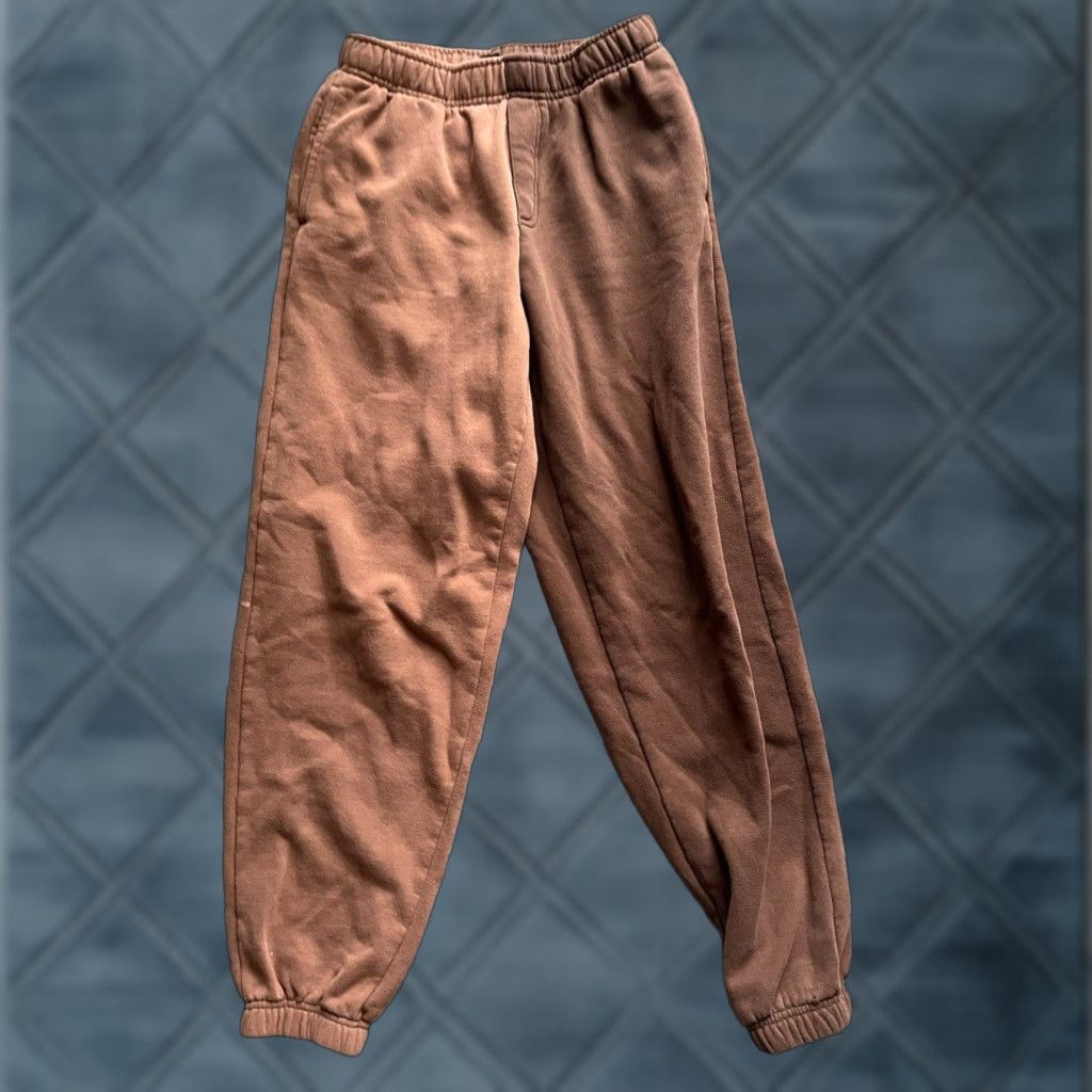 Pacsun VINTAGE PacSun Sweat Jogger Pants Womens XS Brown 2 Tone Fleece Logo Casual Activewear Size 26" / US 2 / IT 38 - 1 Thumbnail