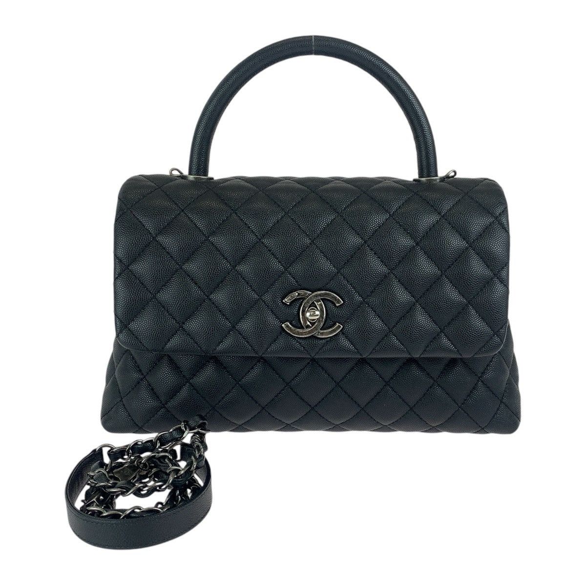 Chanel Chanel Caviar Coco Handle 2Way Bag Leather Shoulder Bag 29  in Black, Women's