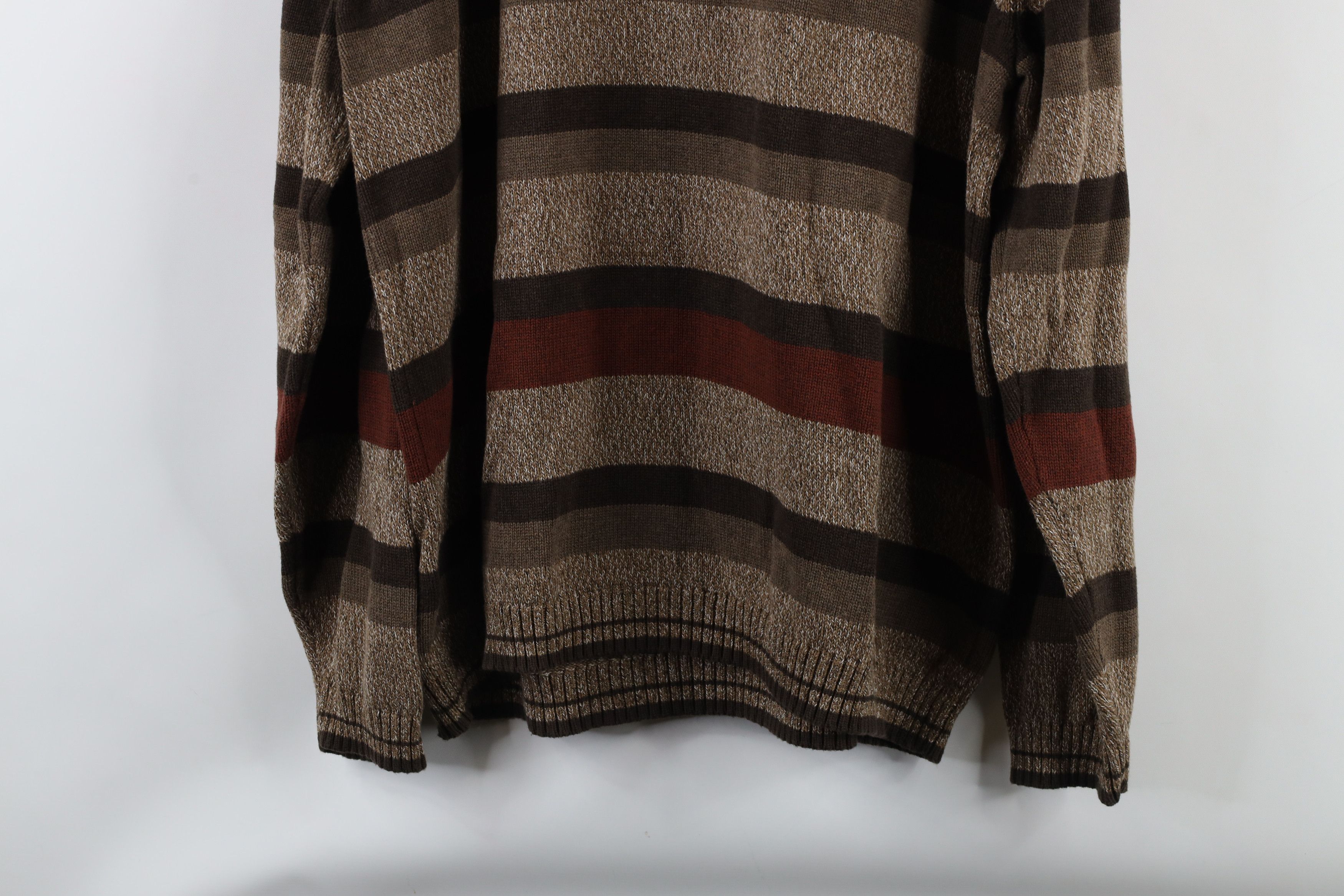 Eddie Bauer × Vintage Vintage 90s Eddie Bauer Block Cotton Knit Crewneck Sweater Size US L / EU 52-54 / 3 - 7 Thumbnail