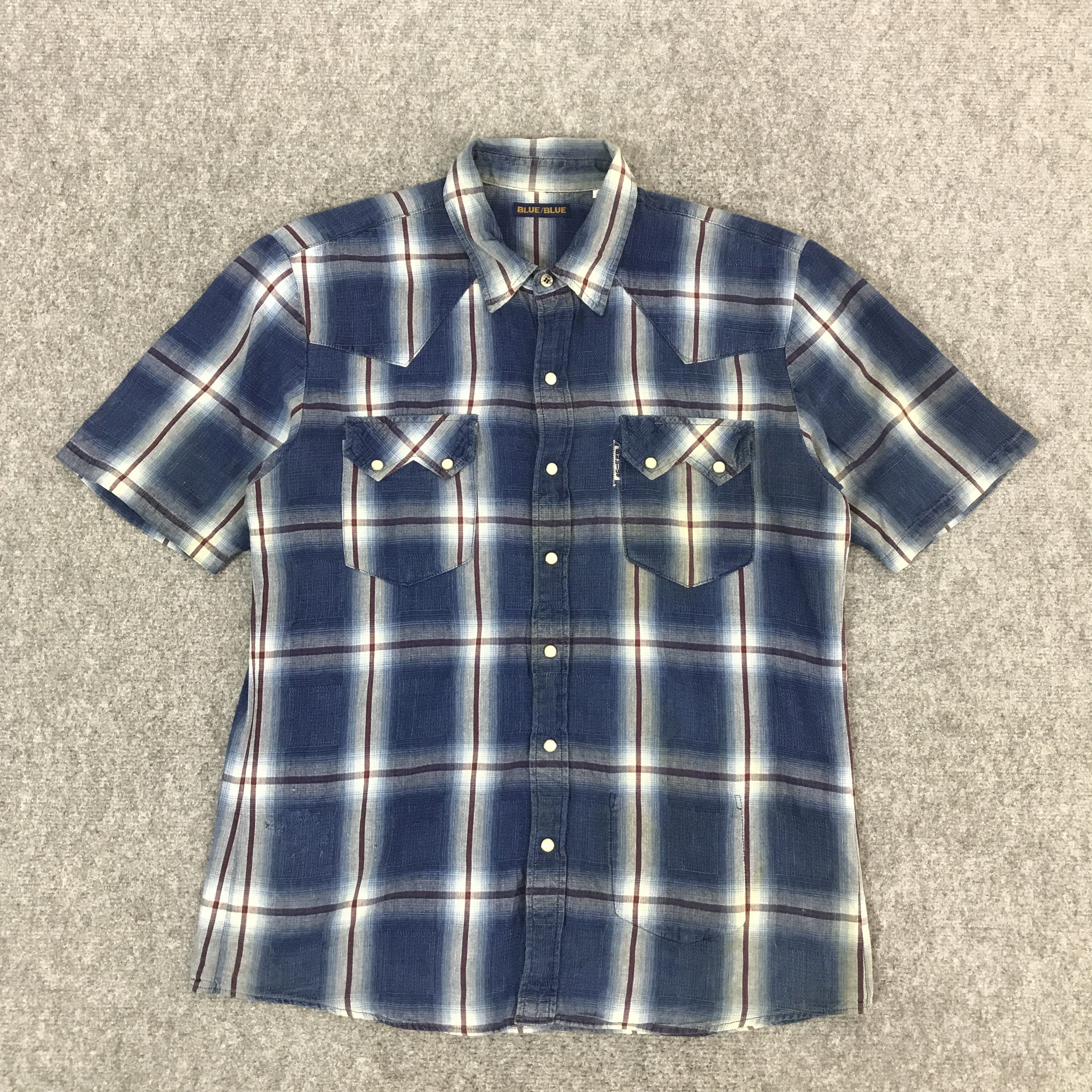 Blue Blue Japan × Japanese Brand BLUE BLUE JAPAN TARTAL DESIGN BUTTON UP SHIRTS Size US L / EU 52-54 / 3 - 1 Thumbnail