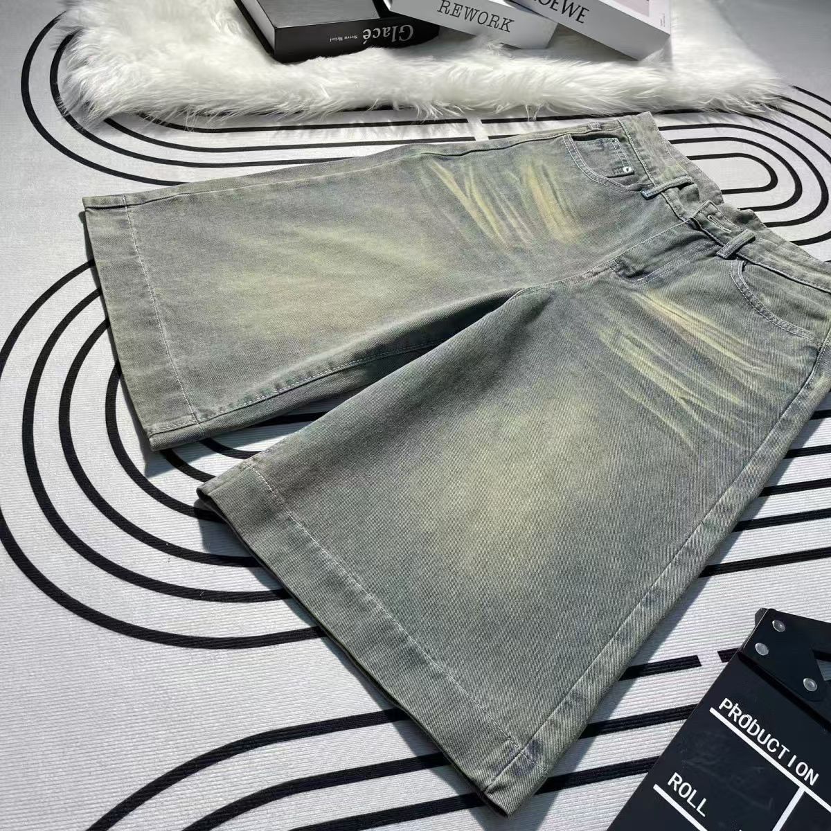 Japanese Brand × Jean Blue washed distressed vintage straight denim shorts Size US 32 / EU 48 - 3 Thumbnail