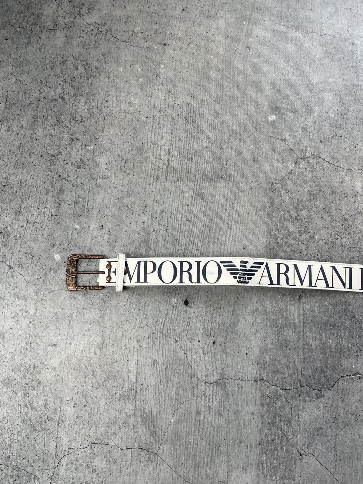 Armani Armani Monogram Vintage Belt Distressed USA STYLE AFFLICTION Size ONE SIZE - 3 Thumbnail