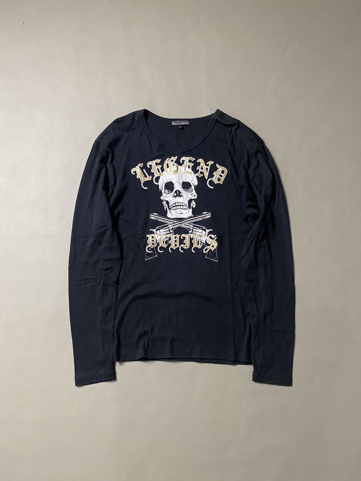 If Six Was Nine × Japanese Brand × Le Grande Bleu (L.G.B.) Sorridere Skull Gothic Punk Longsleeve Size US L / EU 52-54 / 3 - 1 Thumbnail