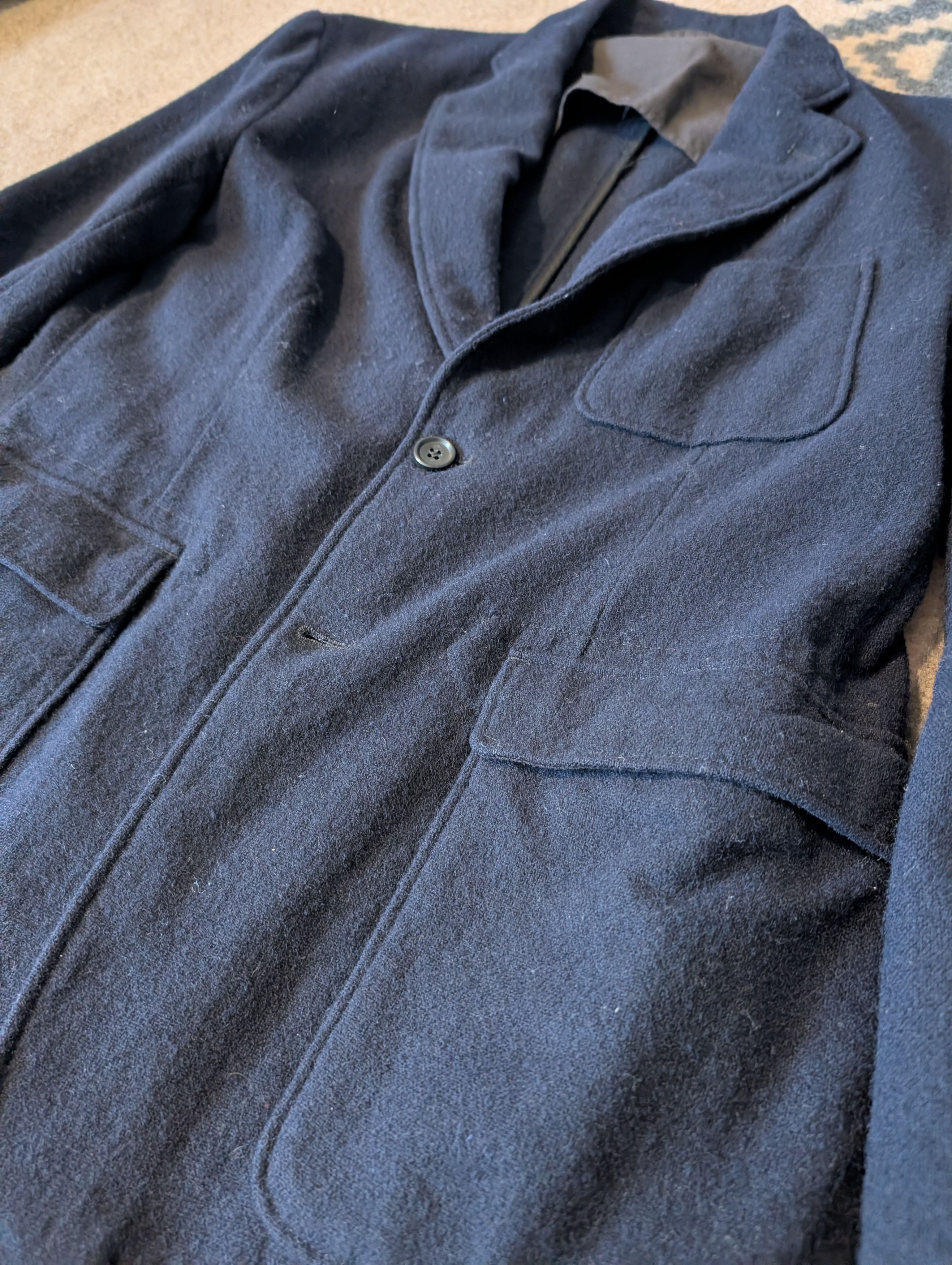 Engineered Garments 13oz Wool Flannel Baker Jacket Navy Blue Medium Size US M / EU 48-50 / 2 - 3 Thumbnail