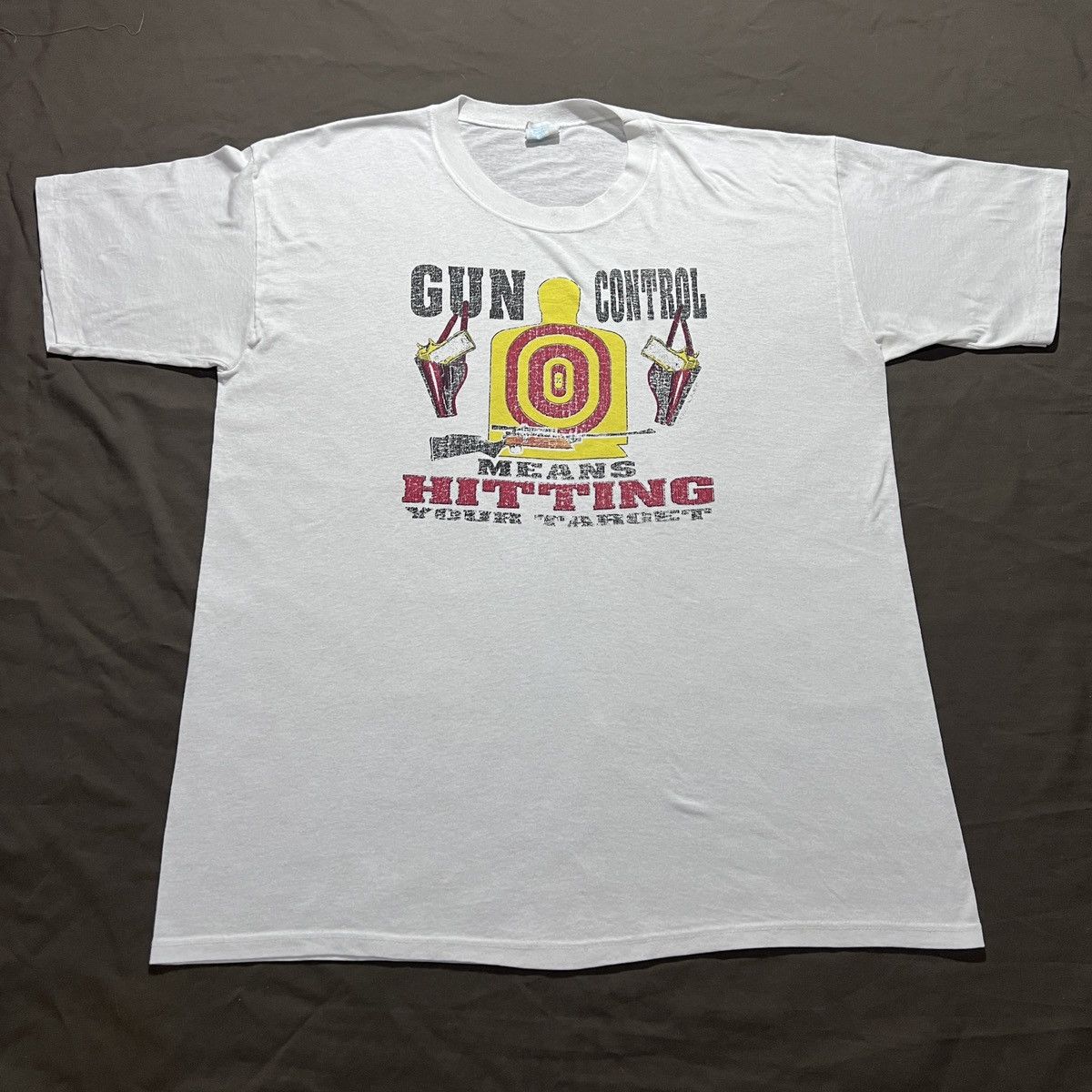Vintage Vintage 90s Violence Gun Control Tee graphic streetwear Size US XXL / EU 58 / 5 - 2 Thumbnail