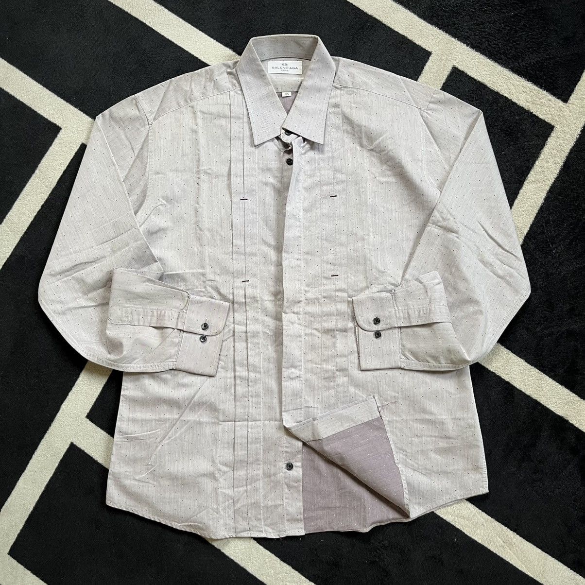 Balenciaga Balenciaga Paris Pleated Dress Shirt — EB Era Size US L / EU 52-54 / 3 - 3 Thumbnail