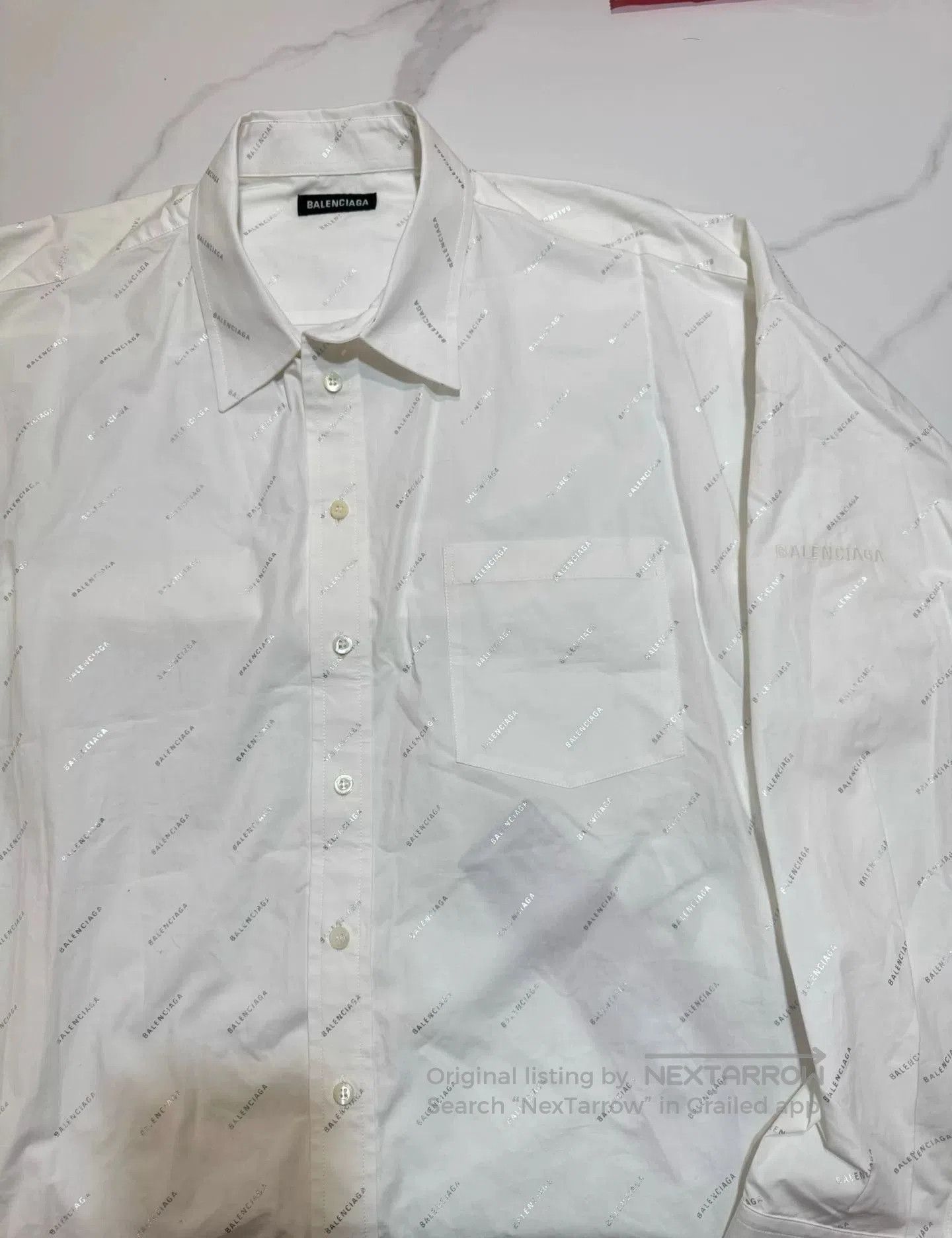 Balenciaga Balenciaga Silver Logo Print Long. Size US S / EU 44-46 / 1 - 7 Thumbnail