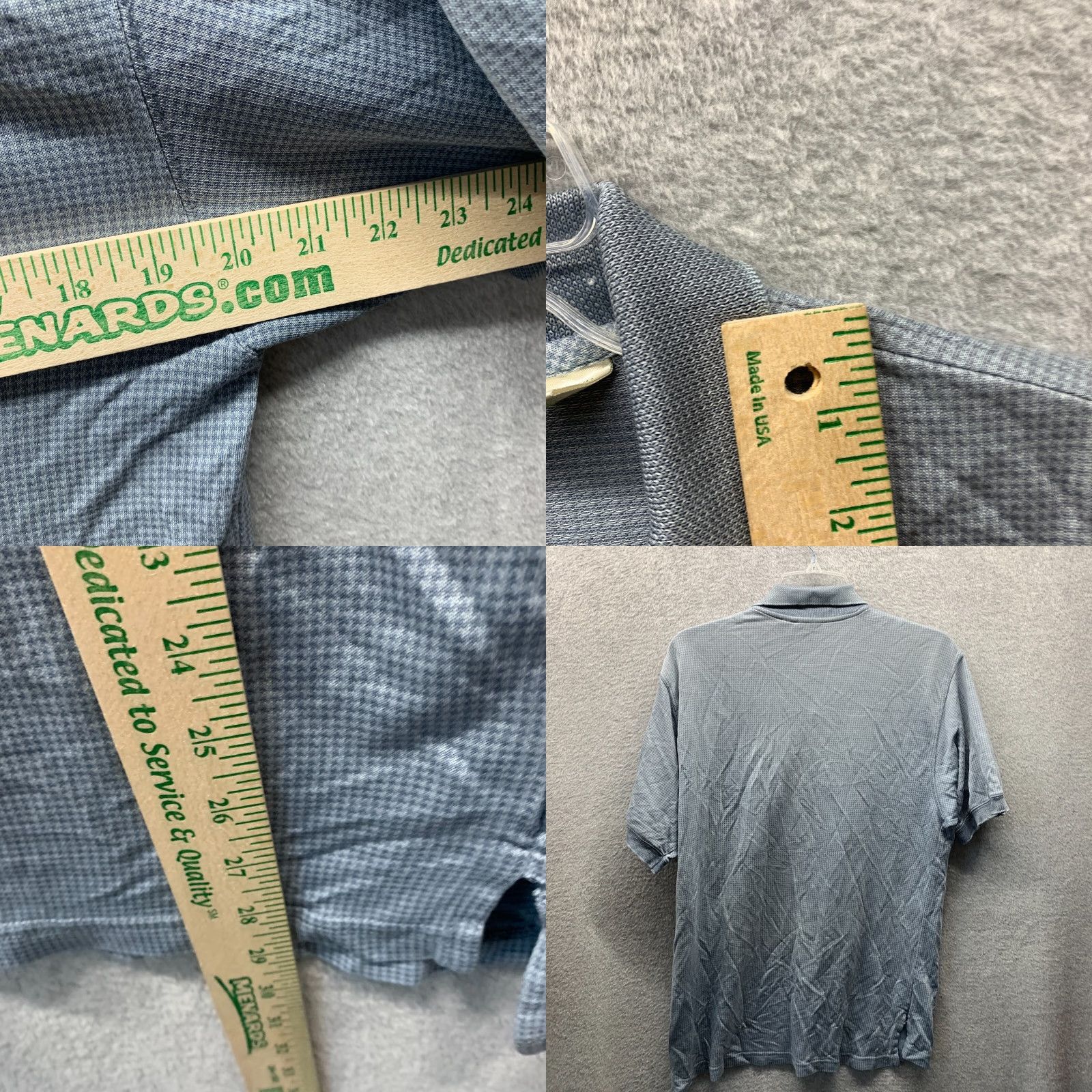 Vintage VINTAGE LL Bean Polo Shirt Mens Polo Shirt Adult Medium Blue Houndstooth 90s Lyocell Tencel Lightweight Breathable Golf Size US M / EU 48-50 / 2 - 9 Thumbnail