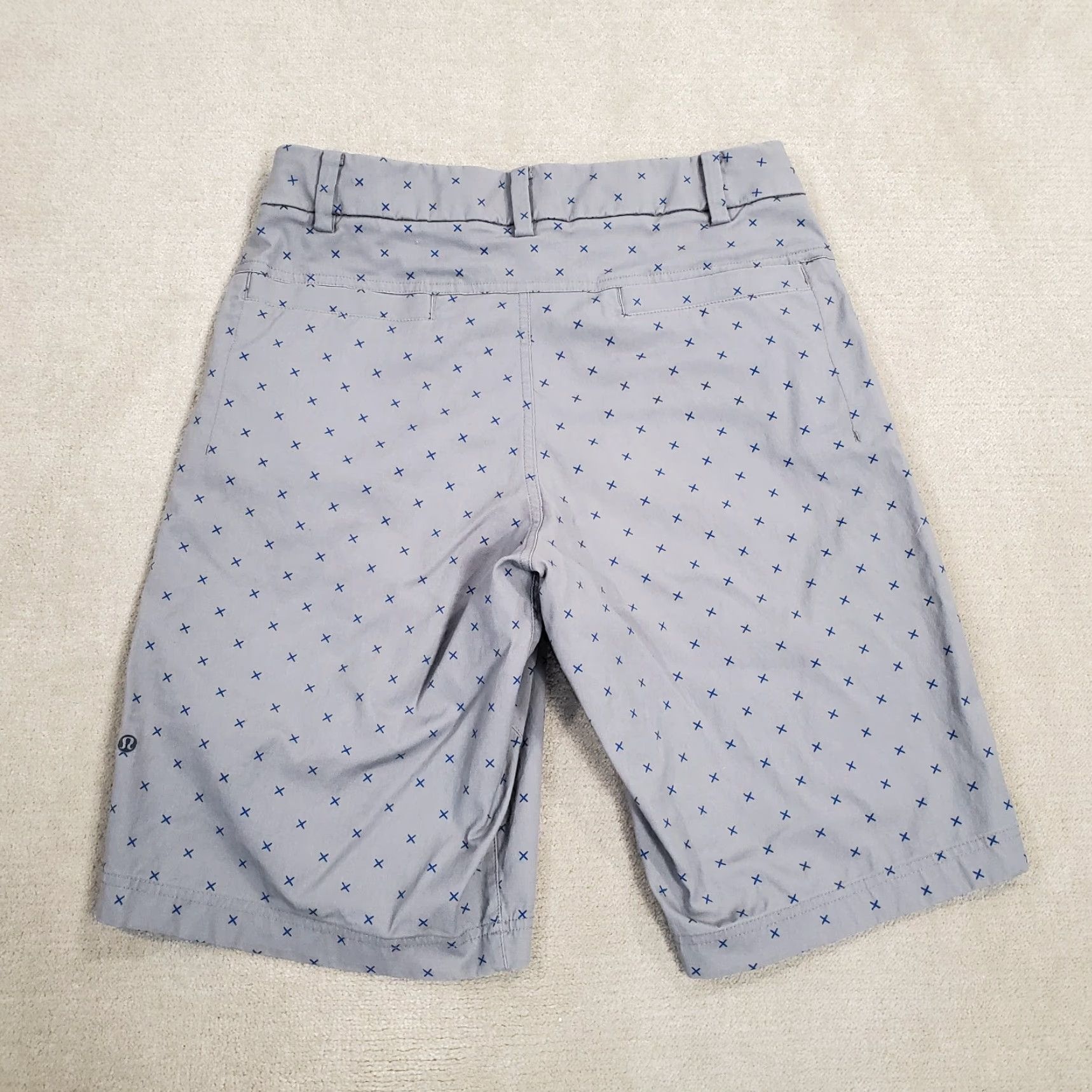 Lululemon Lululemon Shorts Mens 30 Gray Flat Front Geometric Chino Cotton Blend Spandex Pockets Regular Vintage No Size US 30 / EU 46 - 6 Thumbnail
