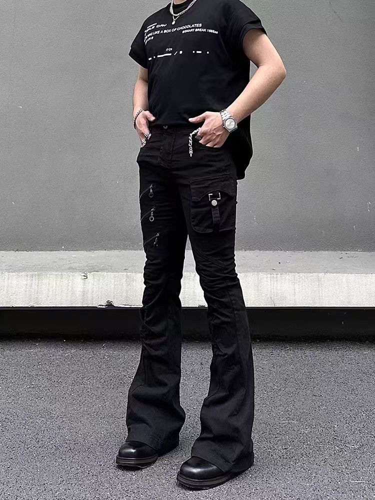 Jean Black pants with side zippers Size US 30 / EU 46 - 3 Thumbnail